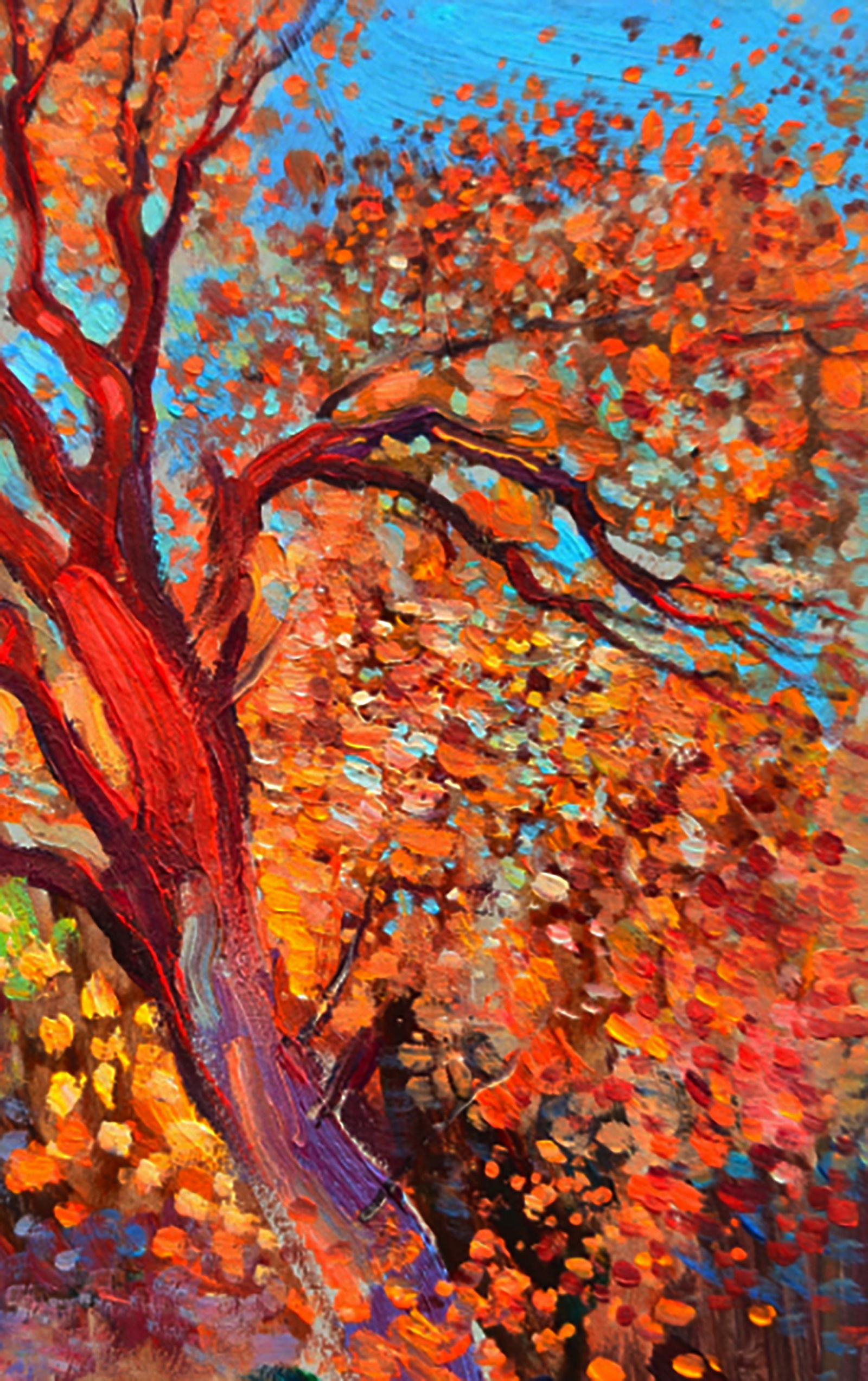 Oil painting Autumn day in the Forest Yuri Shkrob - 3