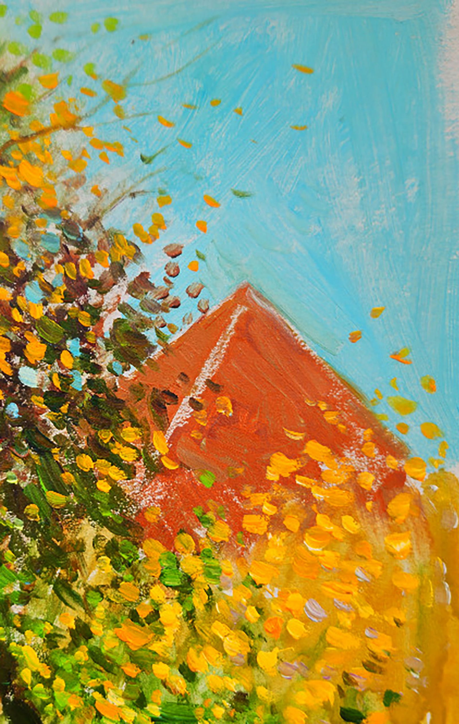 Oil painting An autumn day in the village Yuri Shkrob - 3