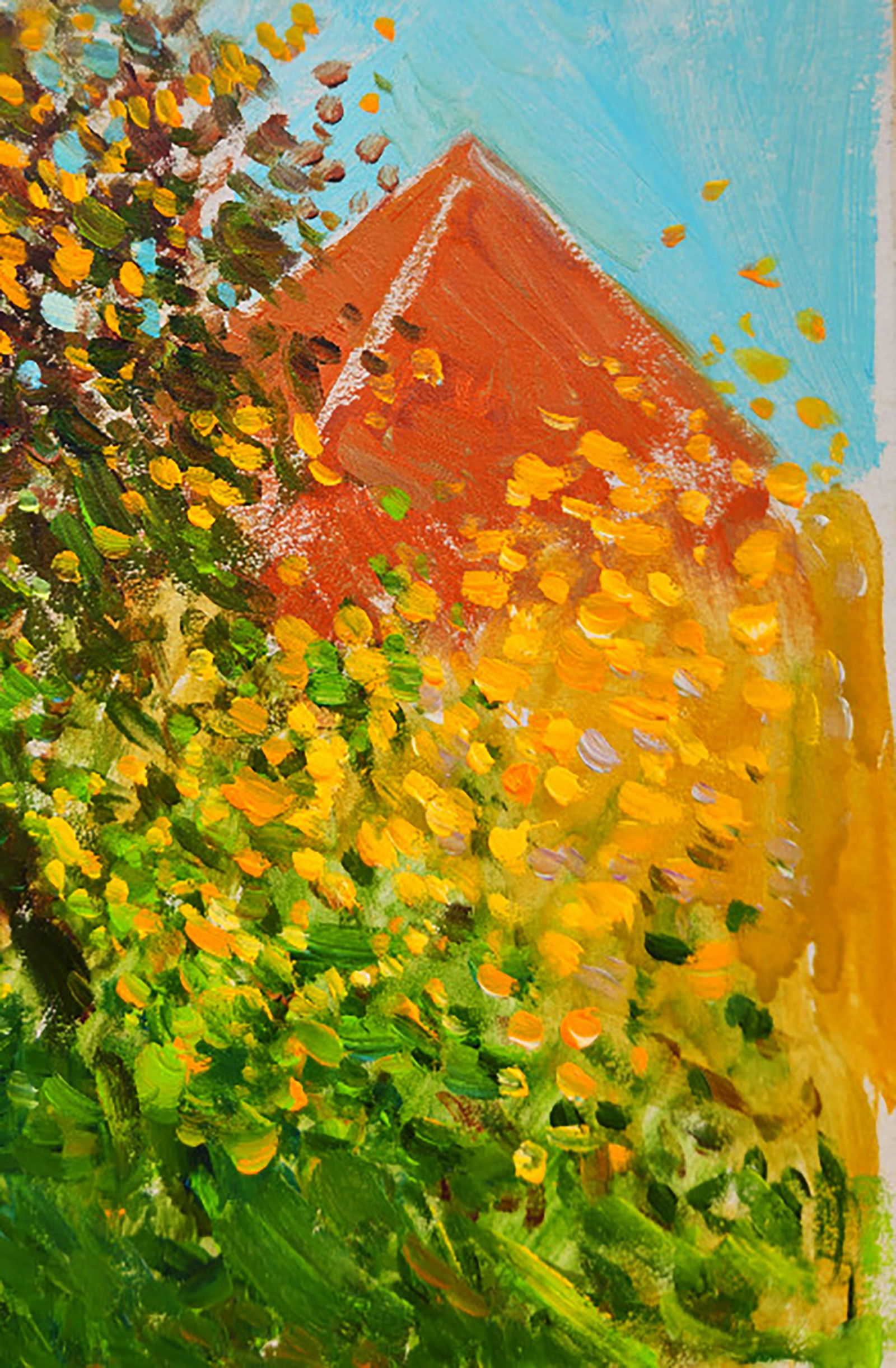 Oil painting An autumn day in the village Yuri Shkrob - 5