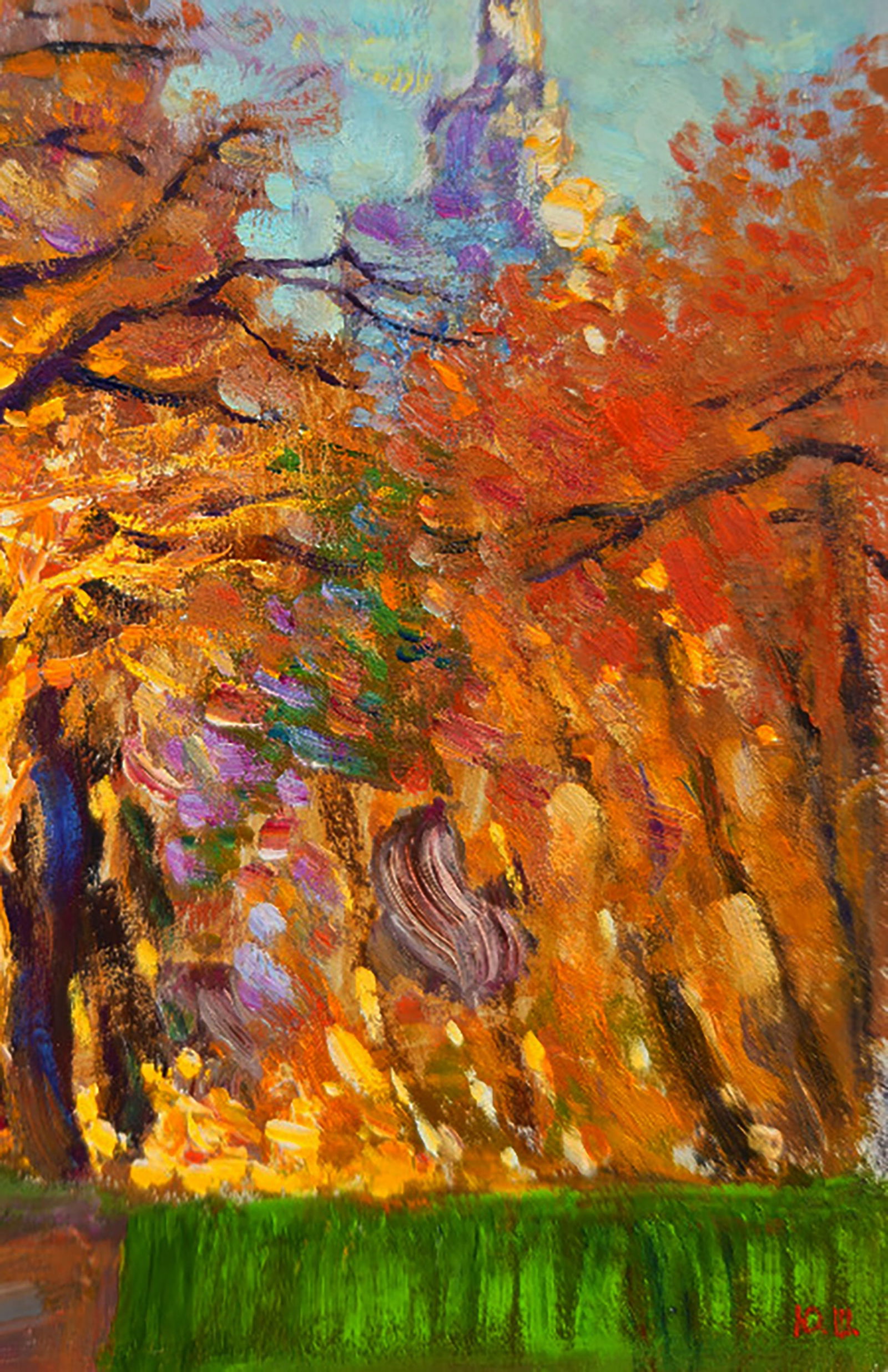Oil painting Autumn in the Golden Park Yuri Shkrob - 5