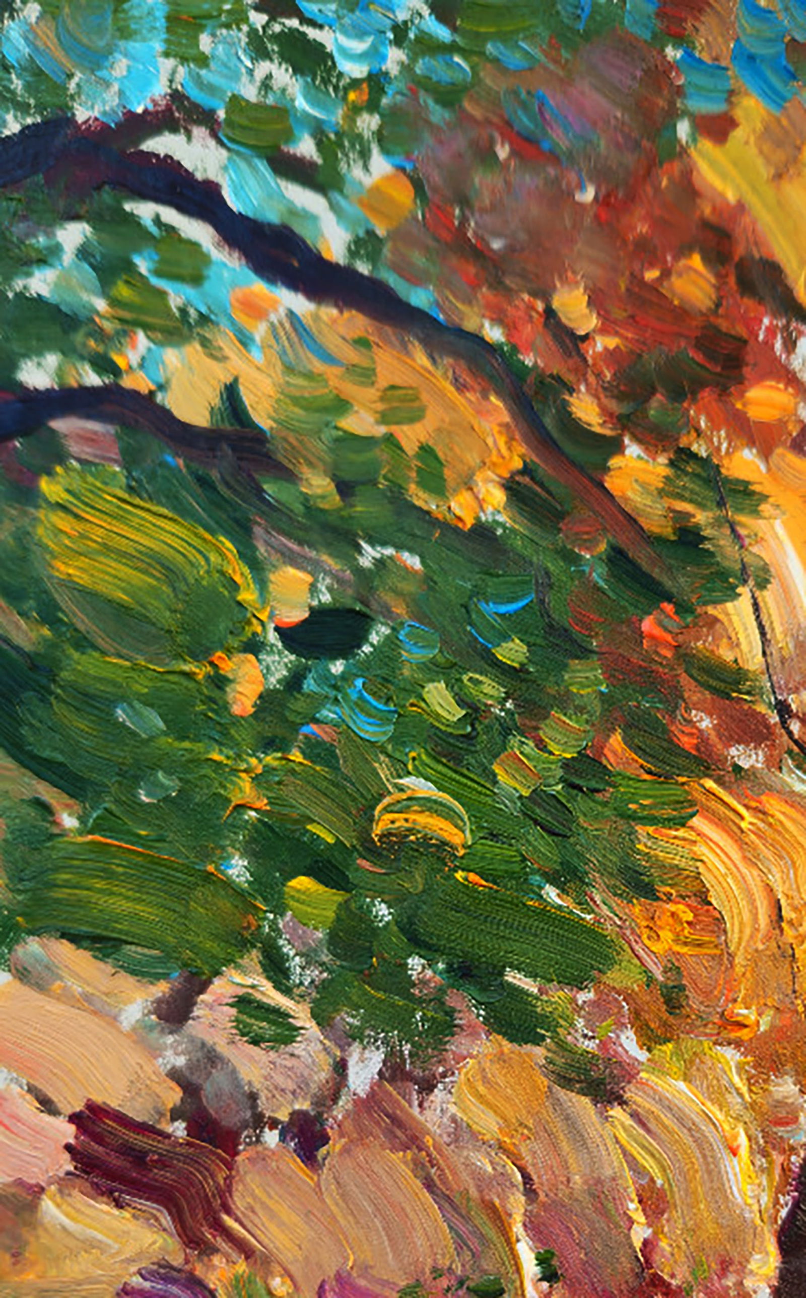 Oil painting An old tree in the park Yuri Shkrob - 2