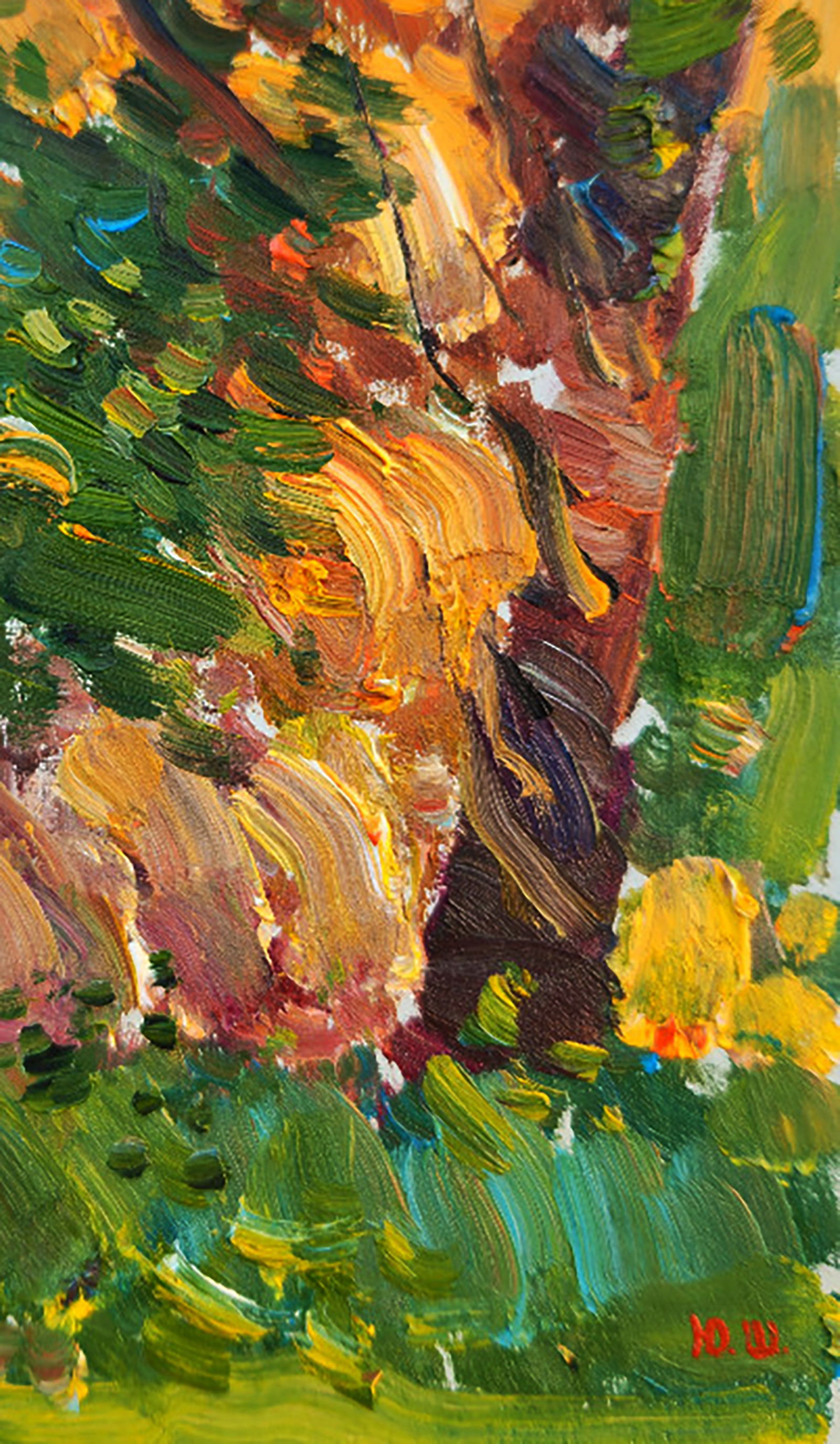 Oil painting An old tree in the park Yuri Shkrob - 5