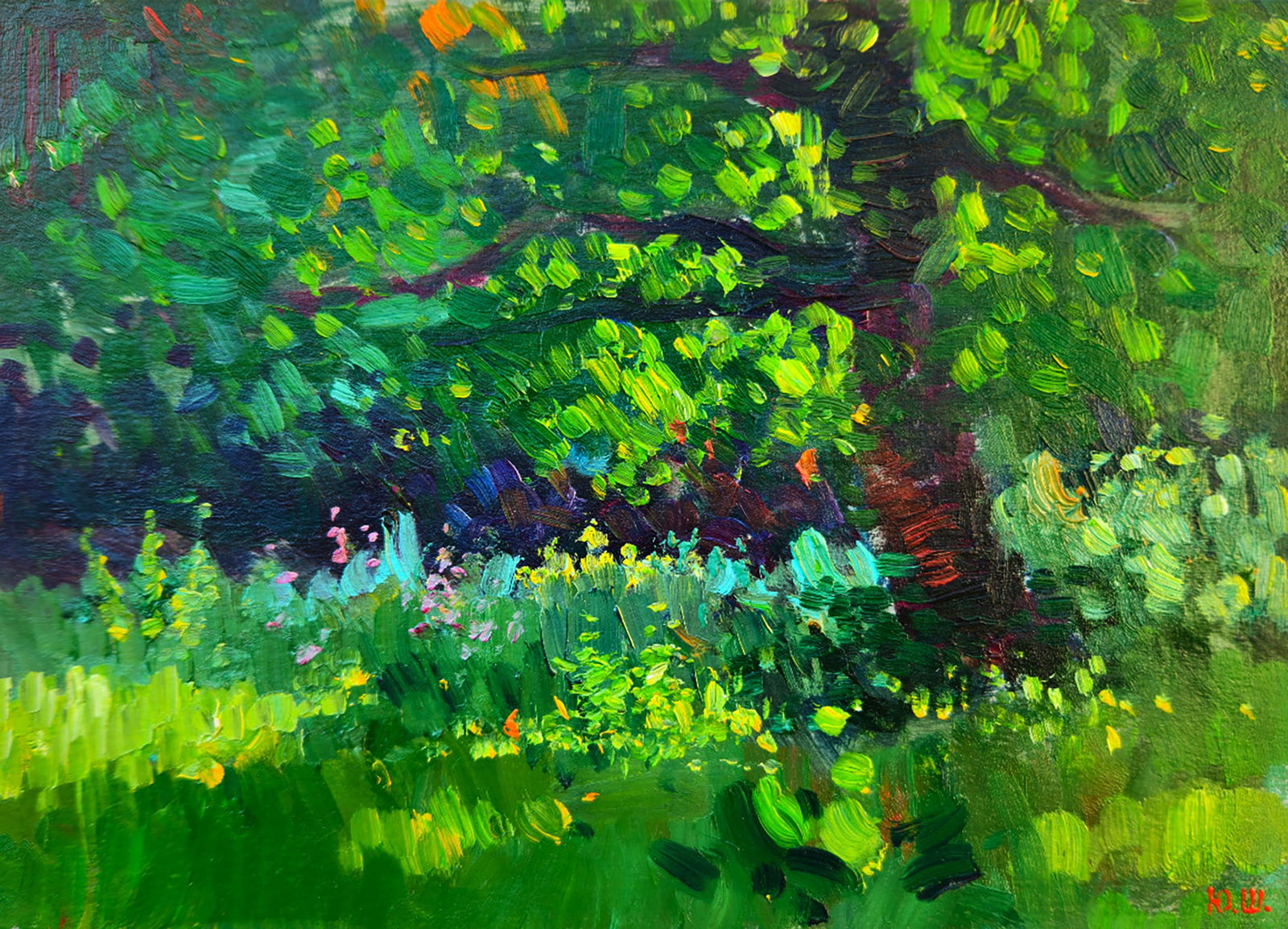 Oil painting Morning Light Park Yuri Shkrob: Title: Oil painting Morning Light Park Yuri Shkrob Description: 36SHKR Painter: Yuri Shkrob Size: 13?18 cm/5.11x7.08 inches Components: oil, cardboard Original painting CONDITION: excellent ARTIST: Yu