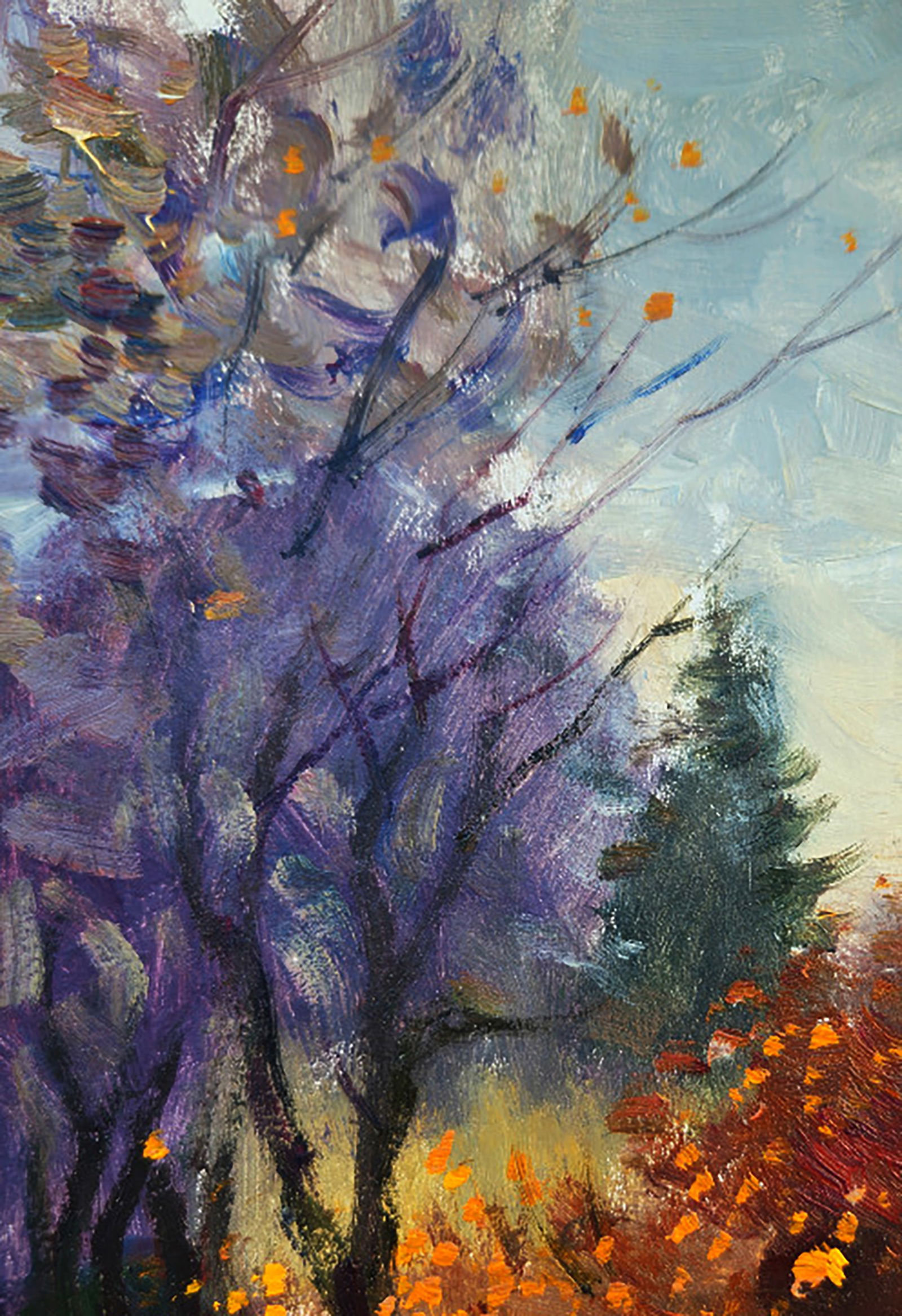 Oil painting Cloudy Day in the Forest Yuri Shkrob - 2