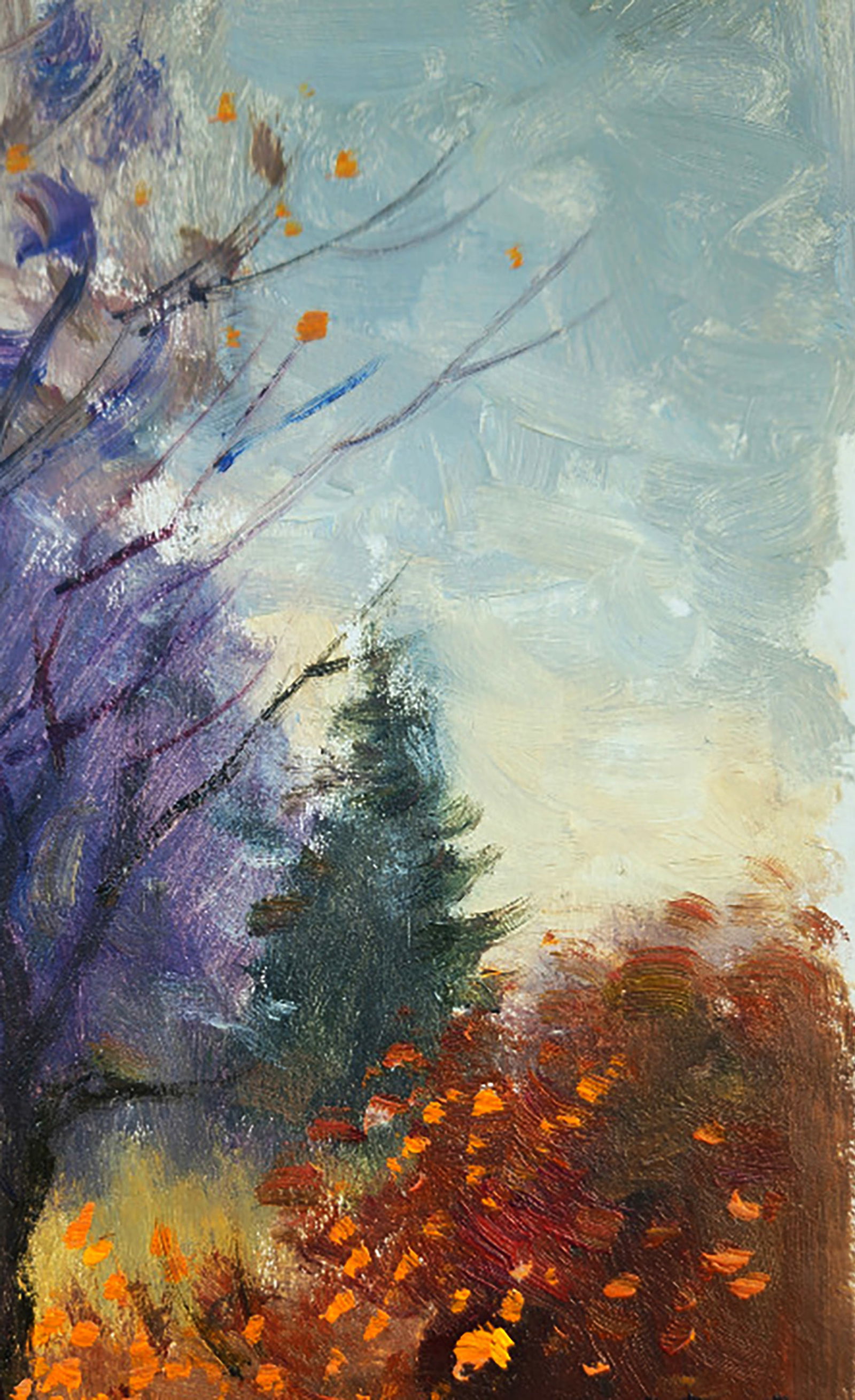 Oil painting Cloudy Day in the Forest Yuri Shkrob - 3