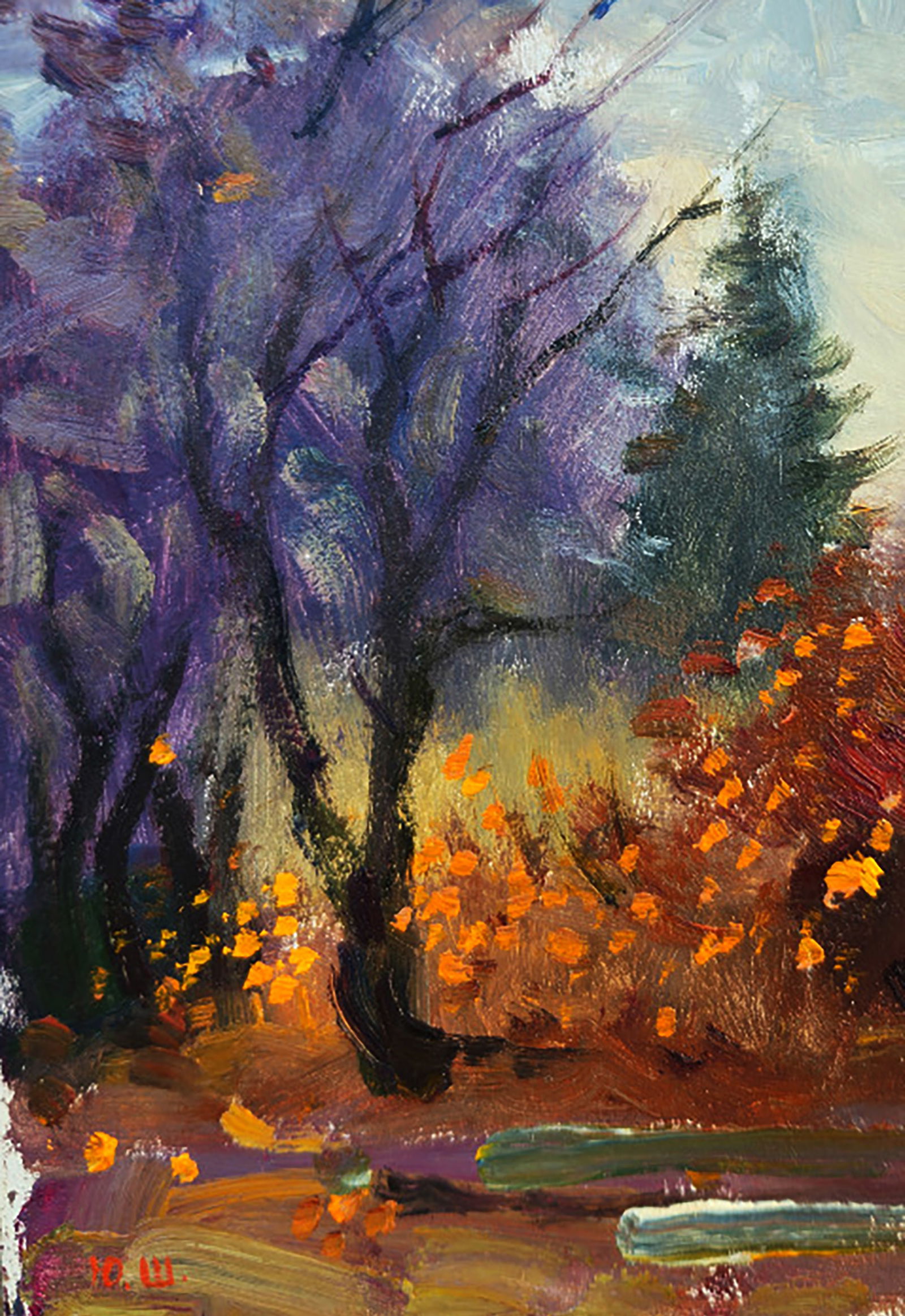 Oil painting Cloudy Day in the Forest Yuri Shkrob - 4