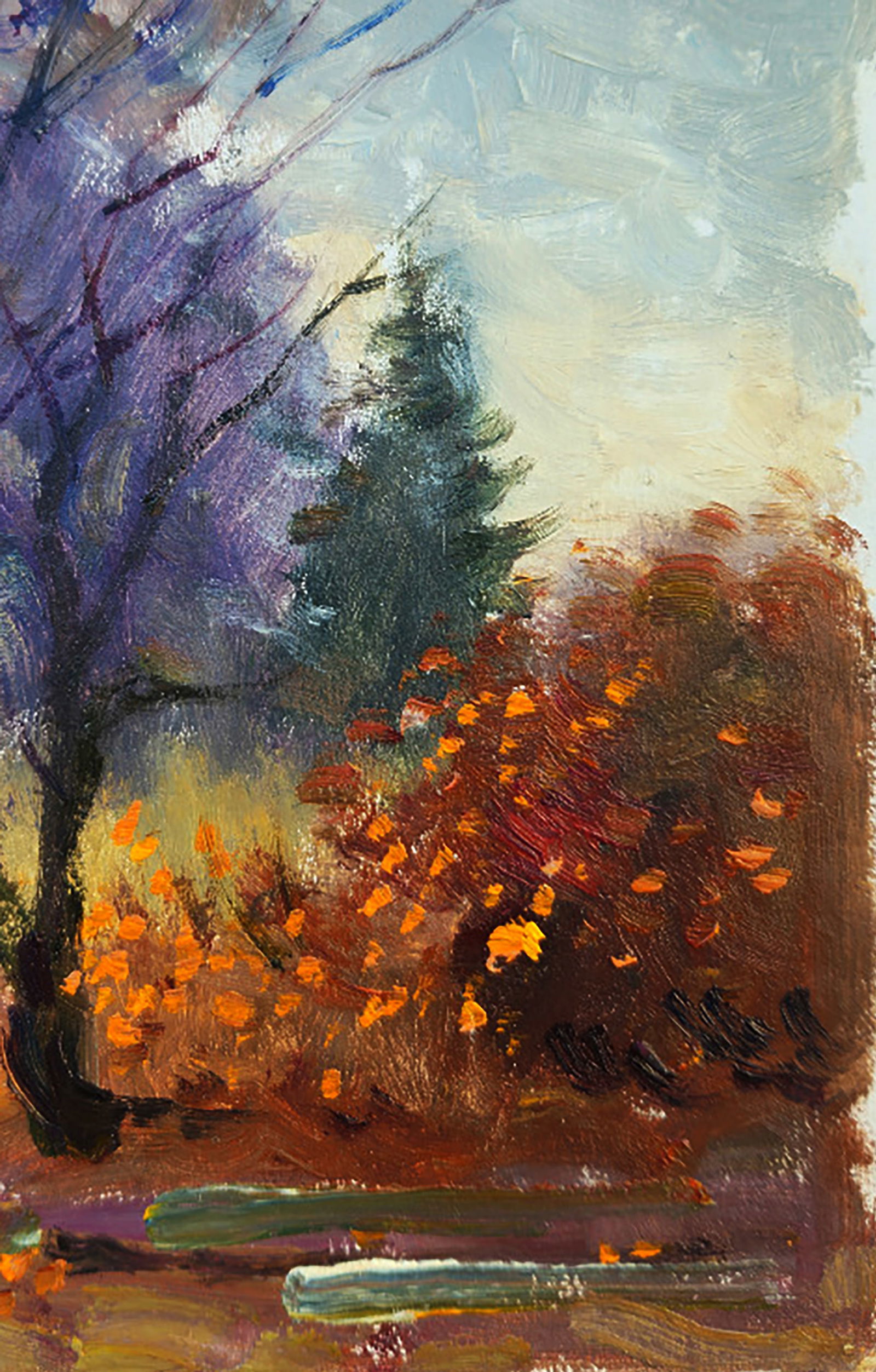 Oil painting Cloudy Day in the Forest Yuri Shkrob - 5