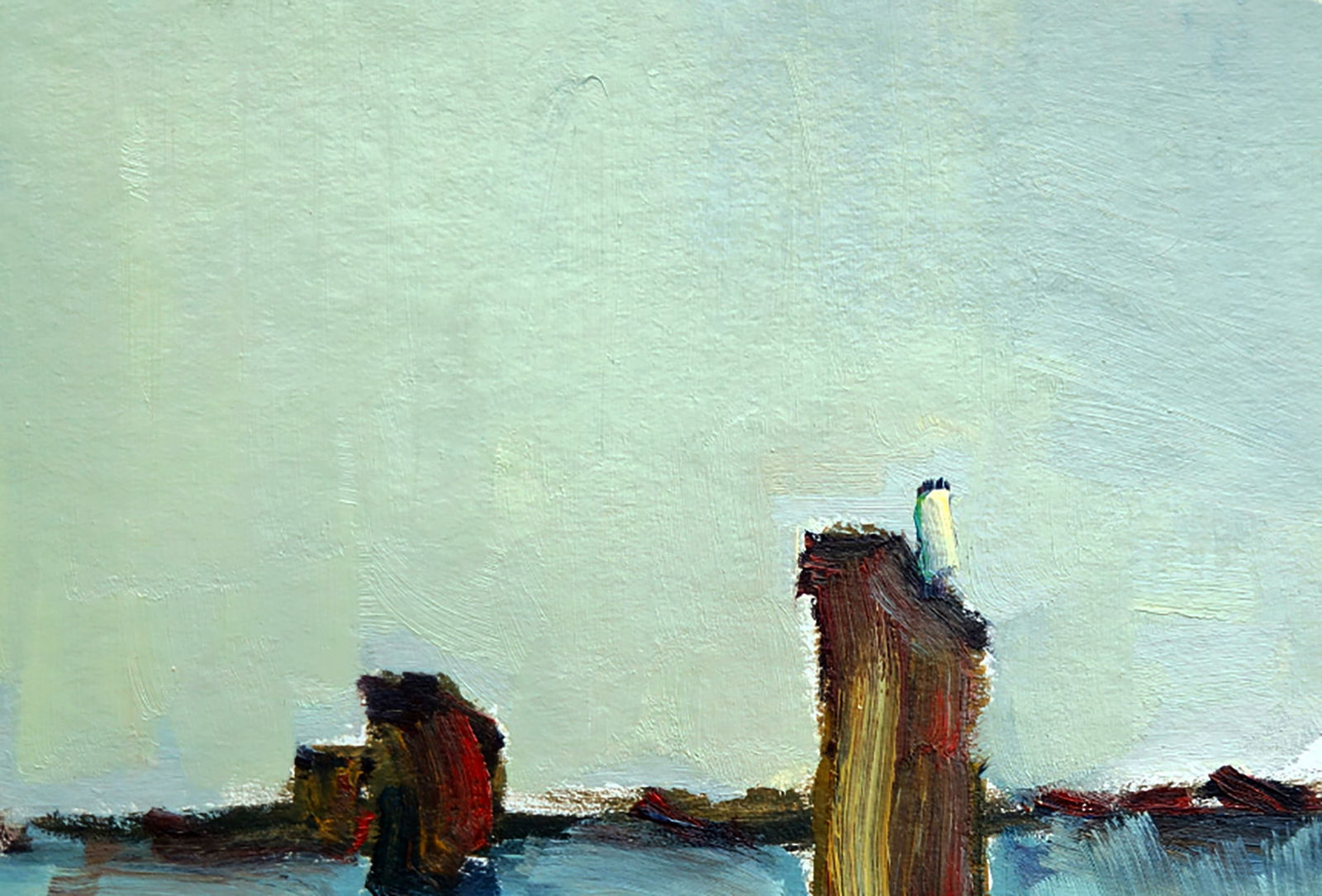 Oil painting The roof is wet after the rain Yuri Shkrob - 2