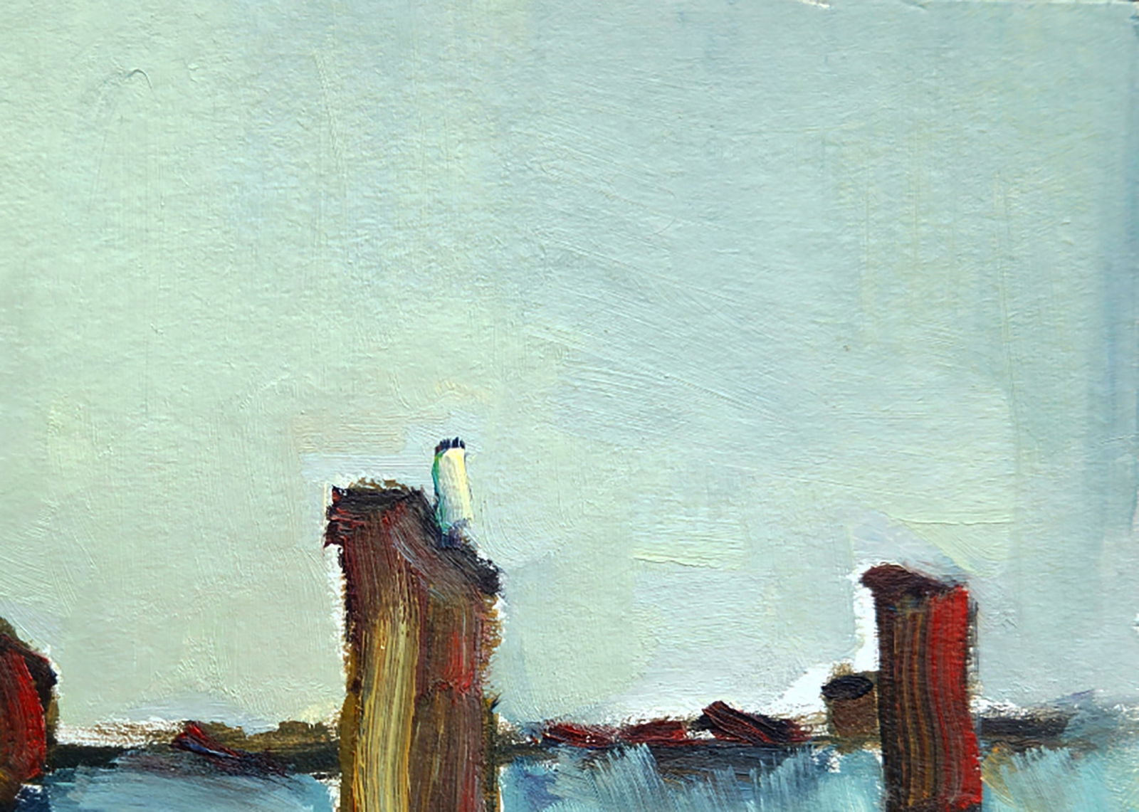 Oil painting The roof is wet after the rain Yuri Shkrob - 3