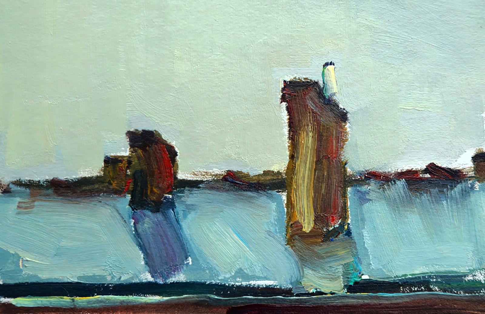 Oil painting The roof is wet after the rain Yuri Shkrob - 4