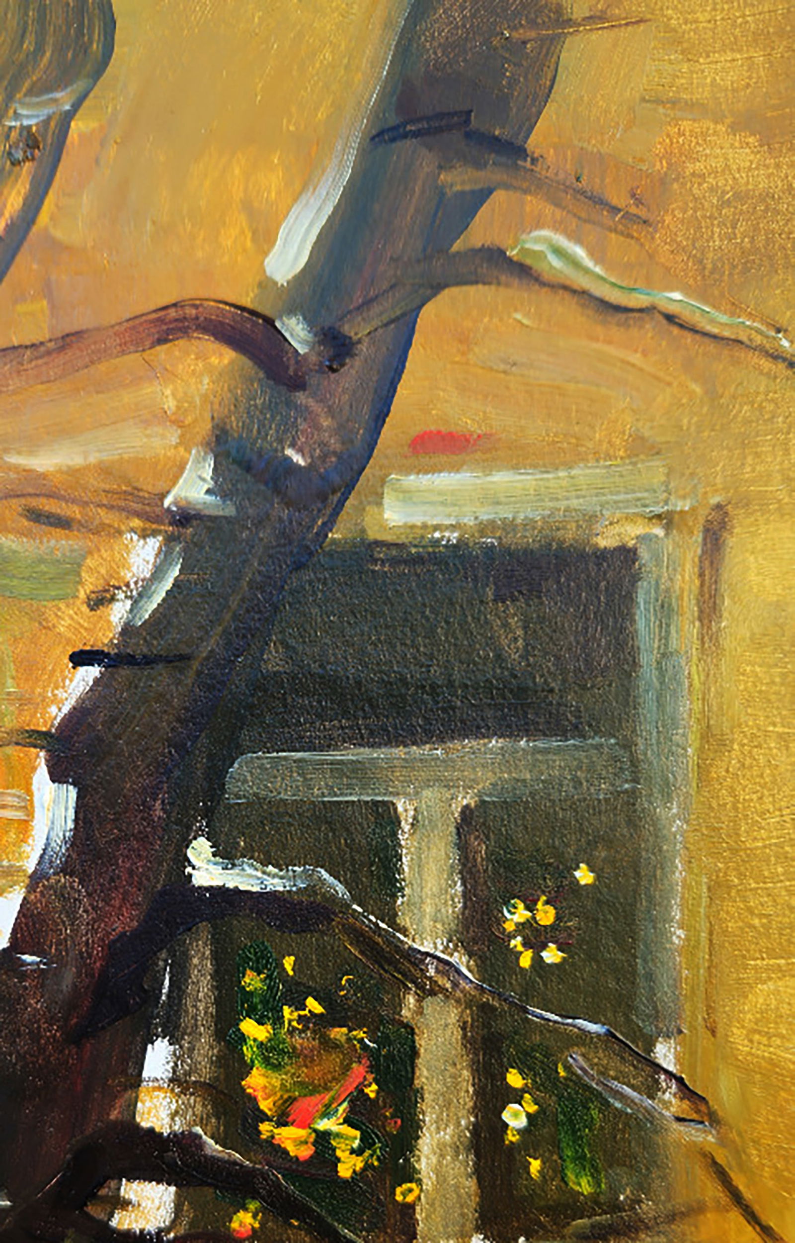 Oil painting Christmas in front of the house Yuri Shkrob - 3