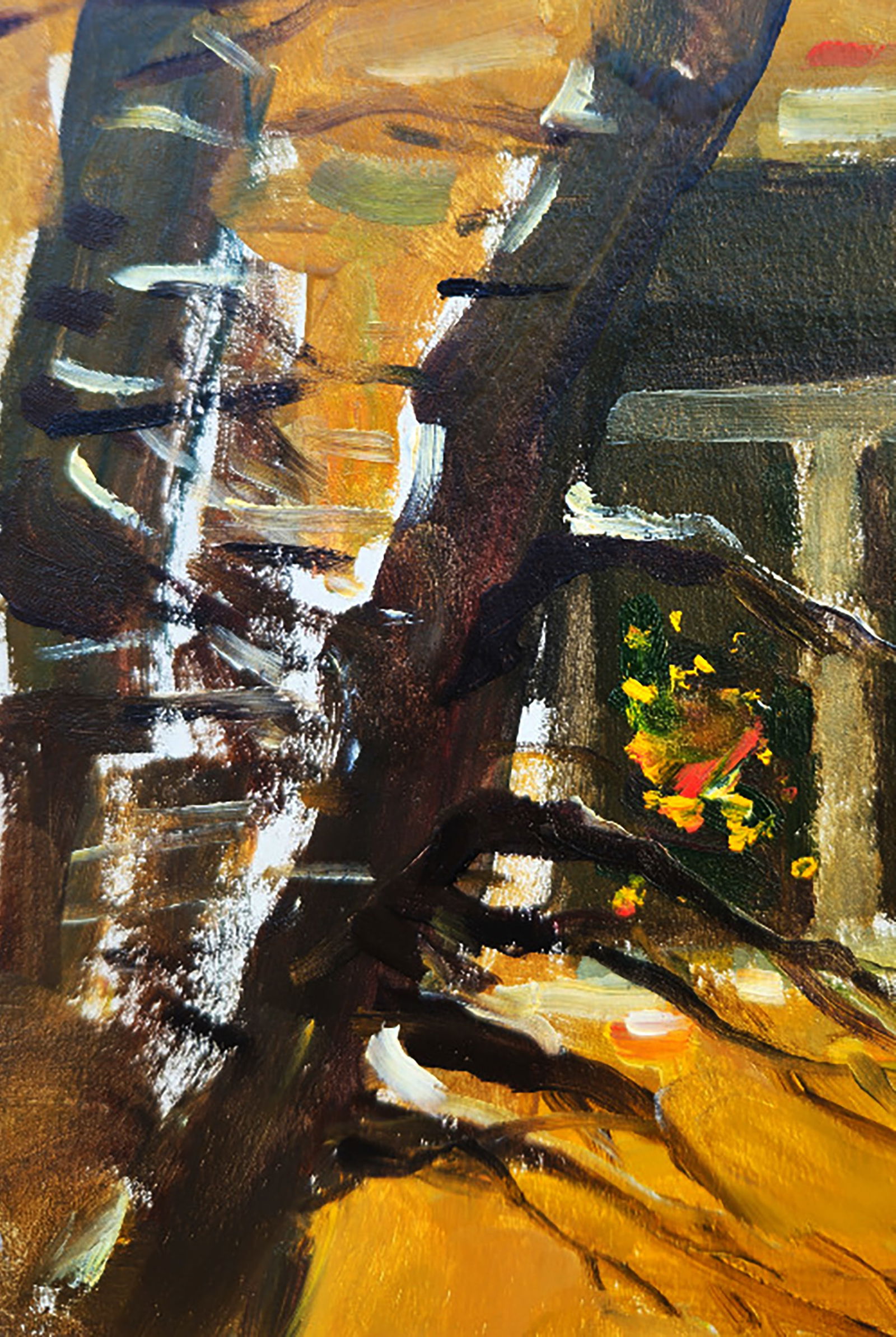 Oil painting Christmas in front of the house Yuri Shkrob - 4