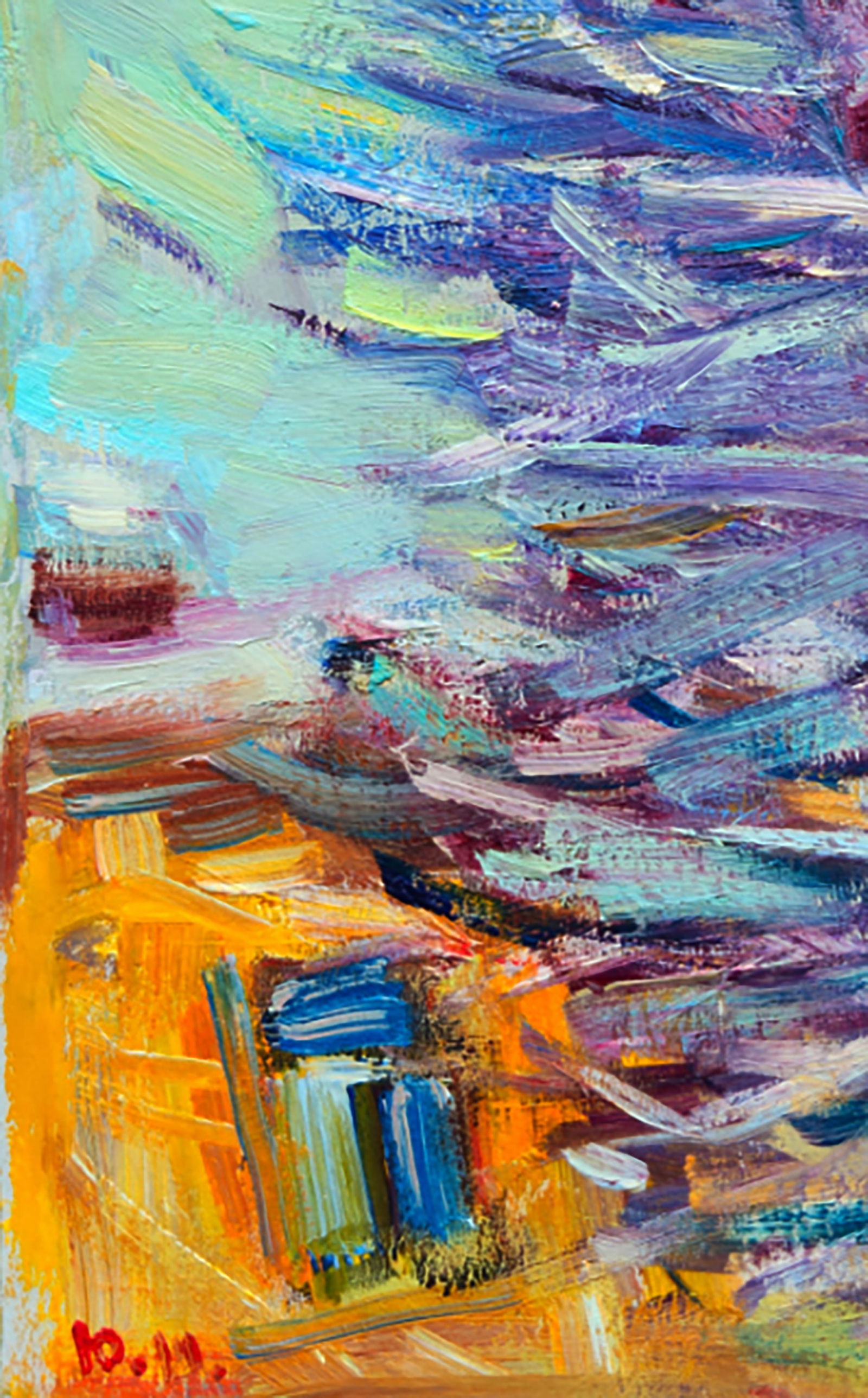 Oil painting Snowy morning outside the window Yuri Shkrob - 4