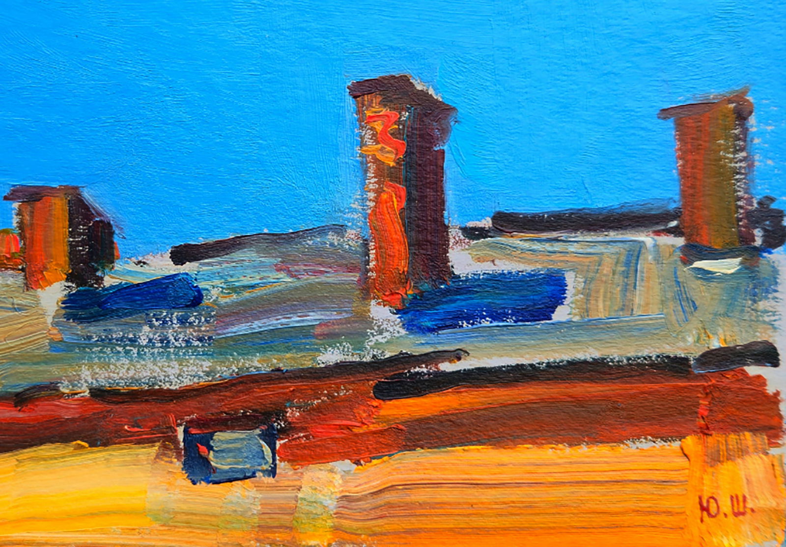 Oil painting Sunny quiet summer day Yuri Shkrob - 5