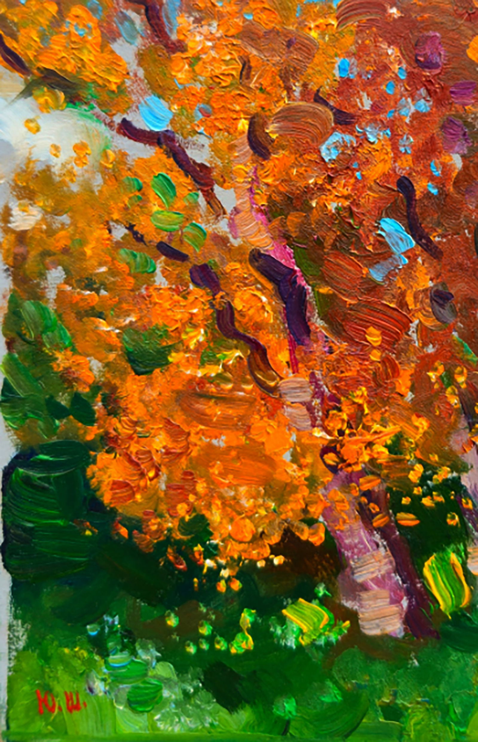 Oil painting Autumn sun in the park Yuri Shkrob - 4