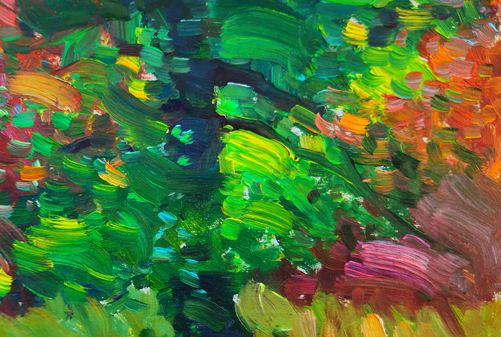 Oil painting A walk in the summer park Yuri Shkrob - 3