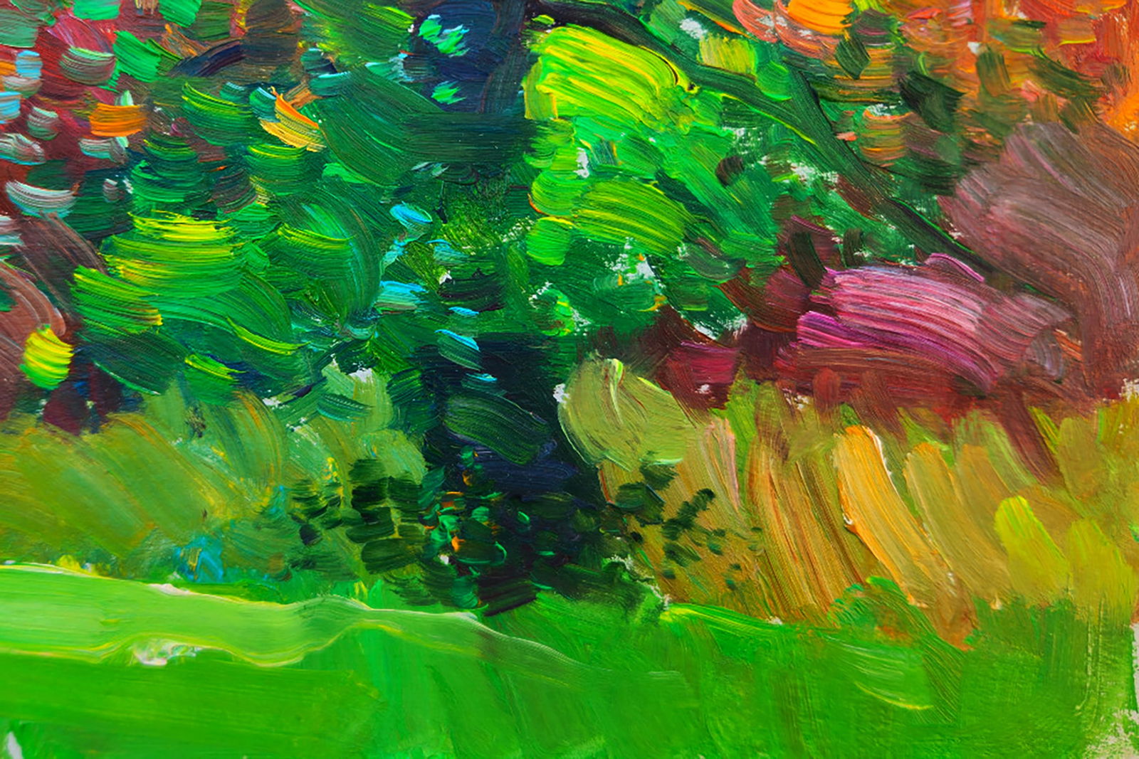 Oil painting A walk in the summer park Yuri Shkrob - 5