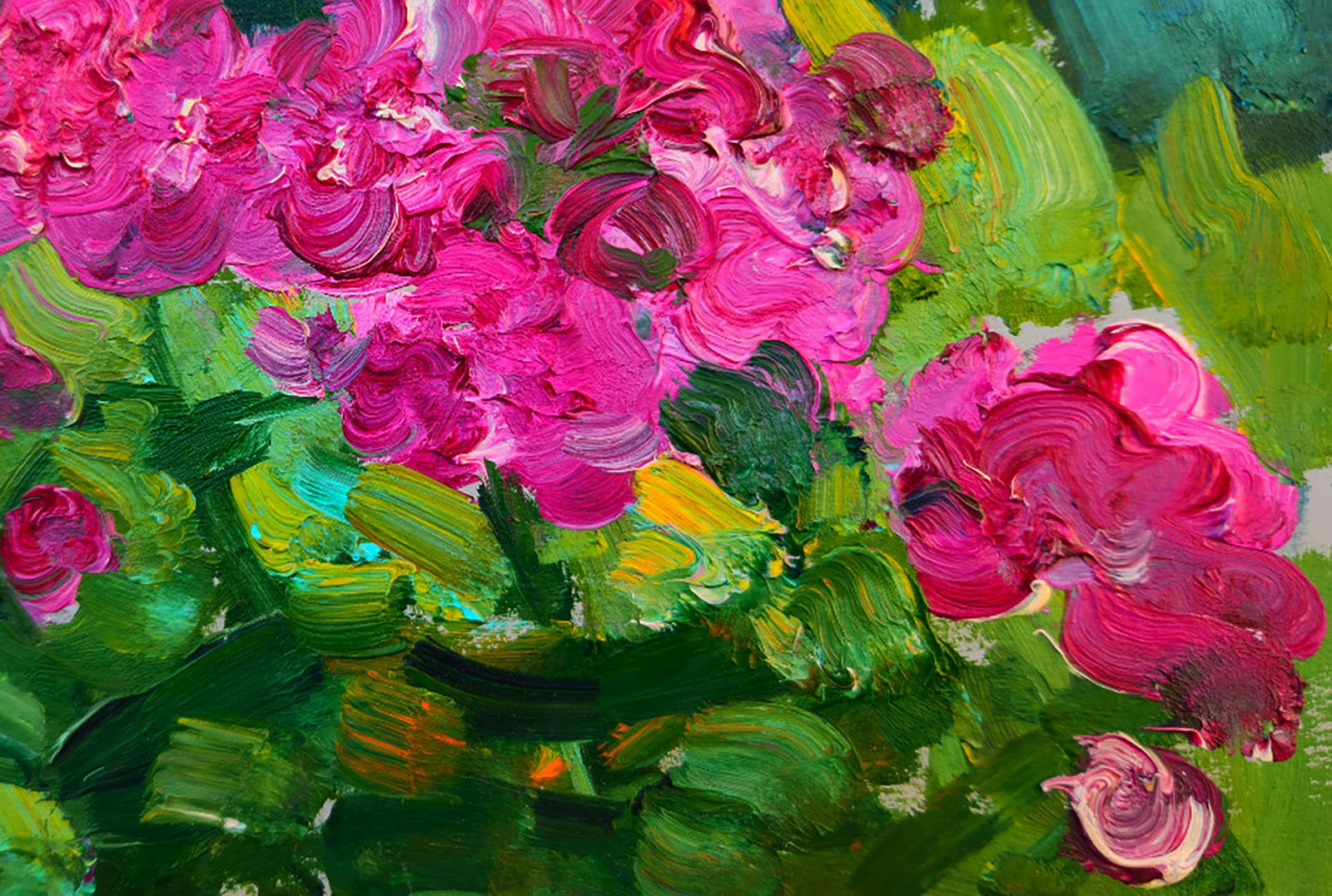 Oil painting Flowers in the Morning Garden Yuri Shkrob - 5