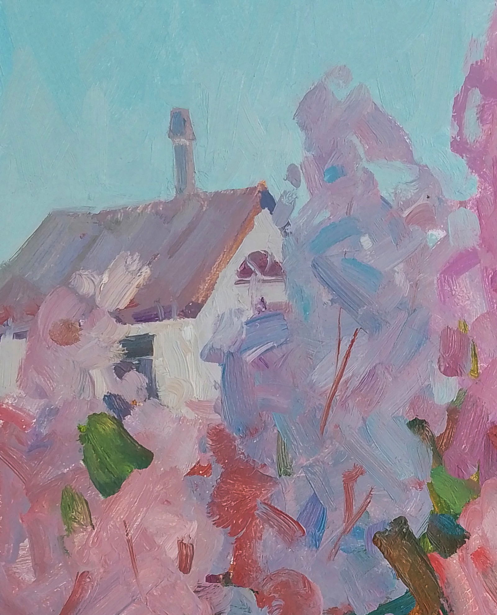 Oil painting Lilacs near the house Igor Tuzhikov - 4