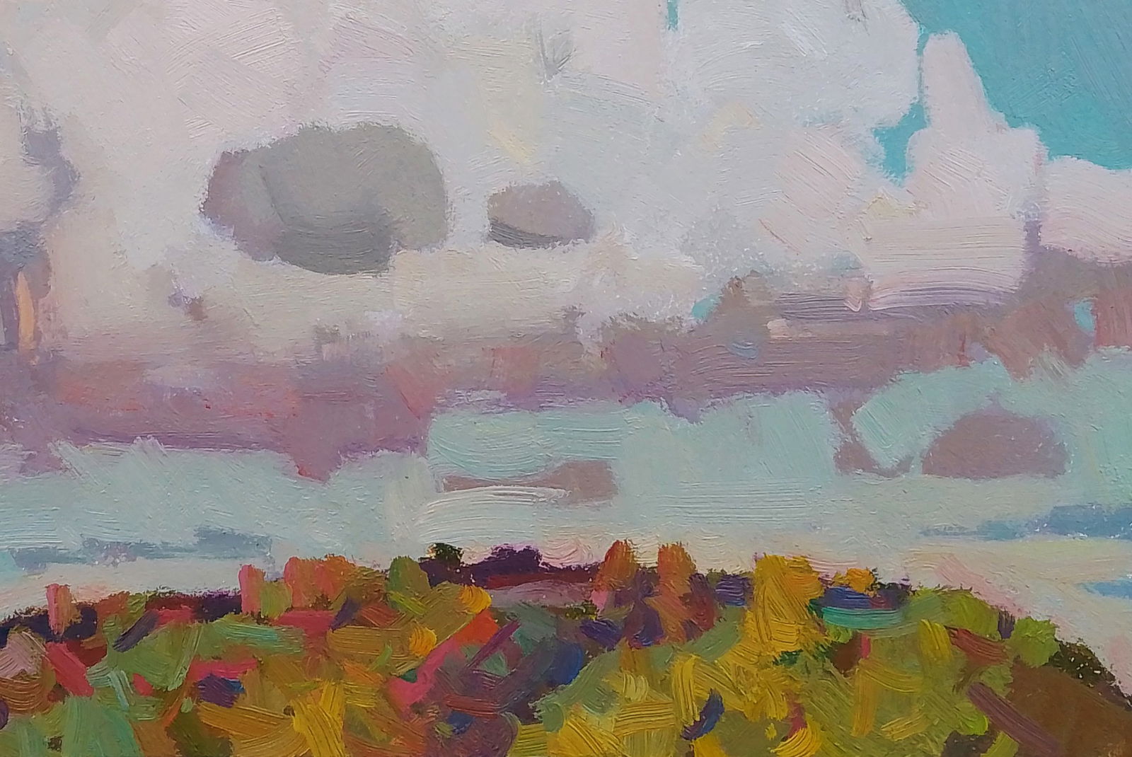 Oil painting Clouds covered the sky in the evening Igor Tuzhikov - 2