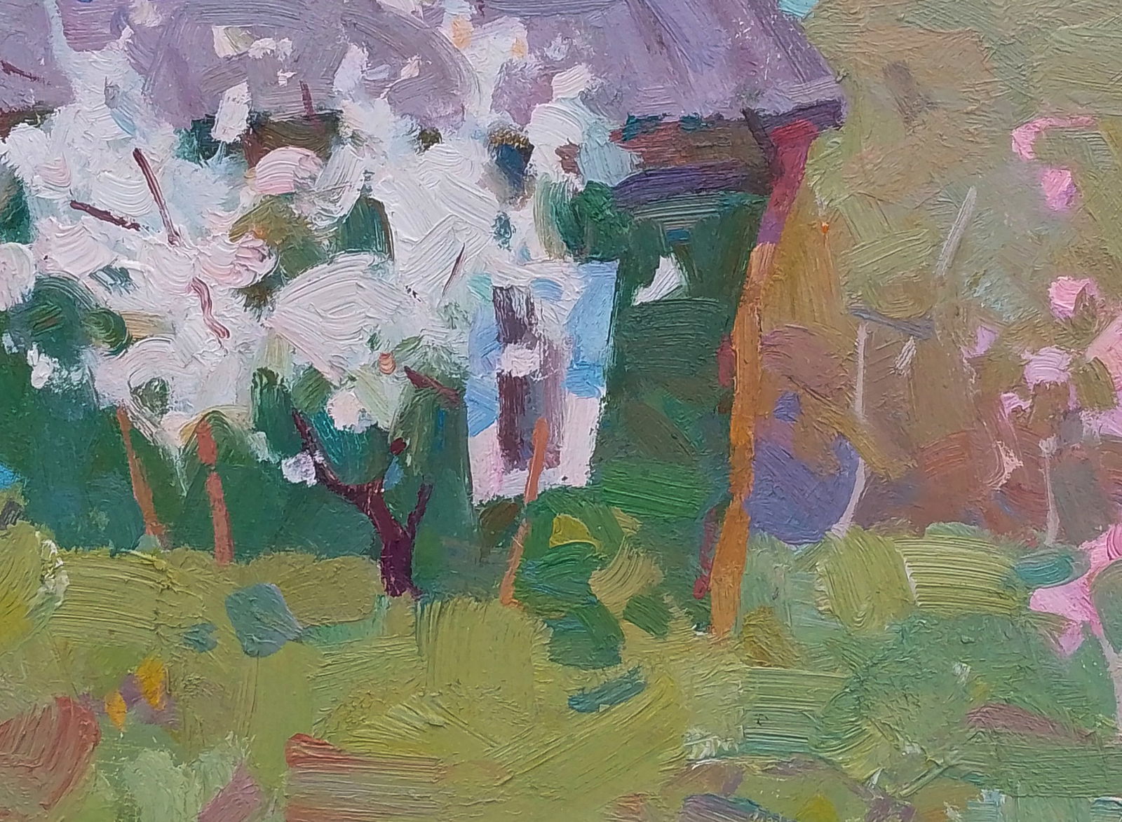 Oil painting Spring tree near the house Igor Tuzhikov - 6