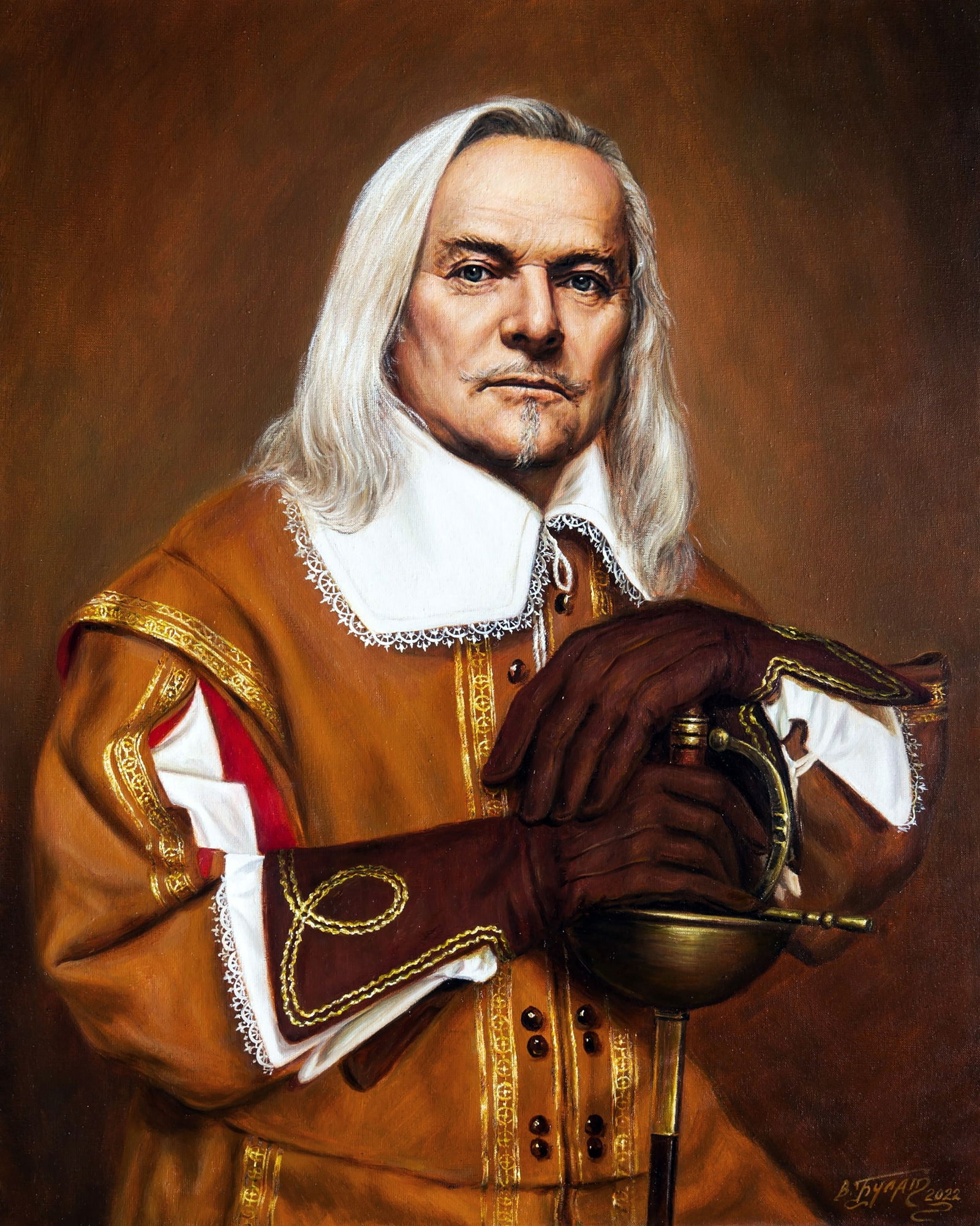 Oil painting Many years later Valeriy Bulat: Title: Oil painting Many years later Valeriy Bulat Description: 15BUL Painter: Valeriy Bulat Size: 54x43 cm/21.25x16.92 inches Components: oil, canvas Original painting - Based on A. Dumas's "The Thre