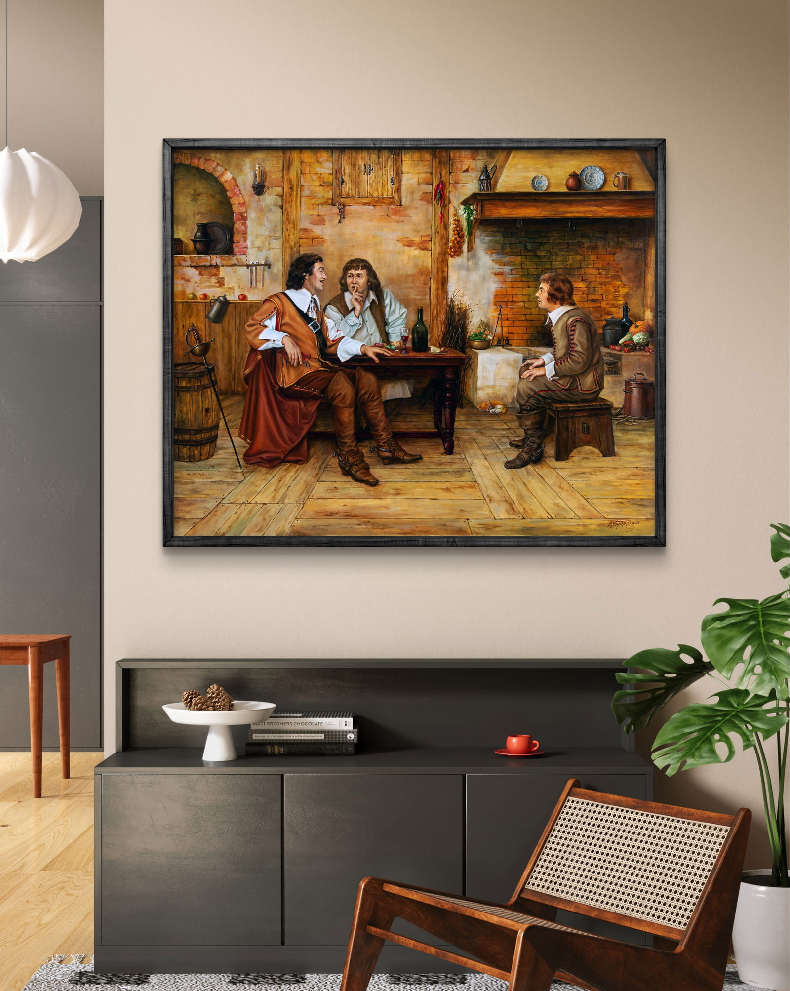 Oil painting The Secret of Porthos Valeriy Bulat - 2