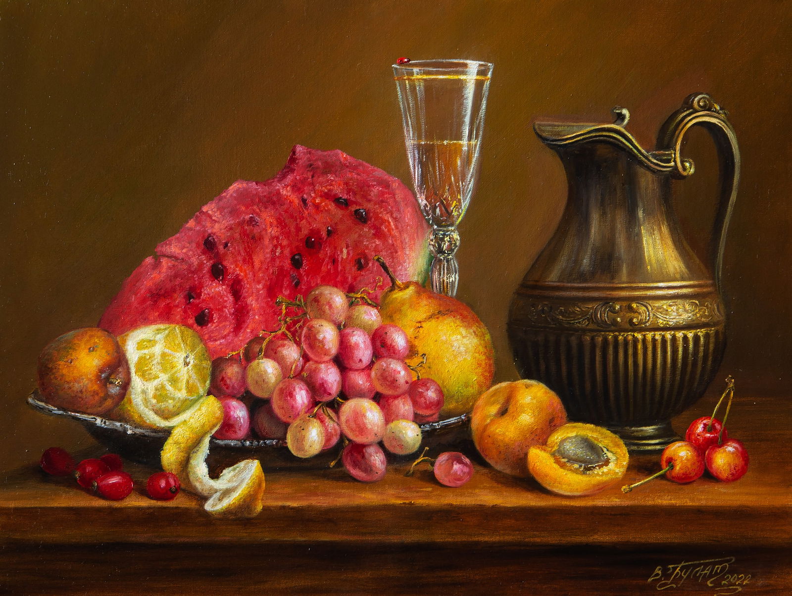 Oil painting Golden time Valeriy Bulat: Title: Oil painting Golden time Valeriy Bulat Description: 38BUL Painter: Valeriy Bulat Size: 30x40 cm/11.81x15.74 inches Components: oil, canvas Original painting CONDITION: excellent ARTIST: Bulat V