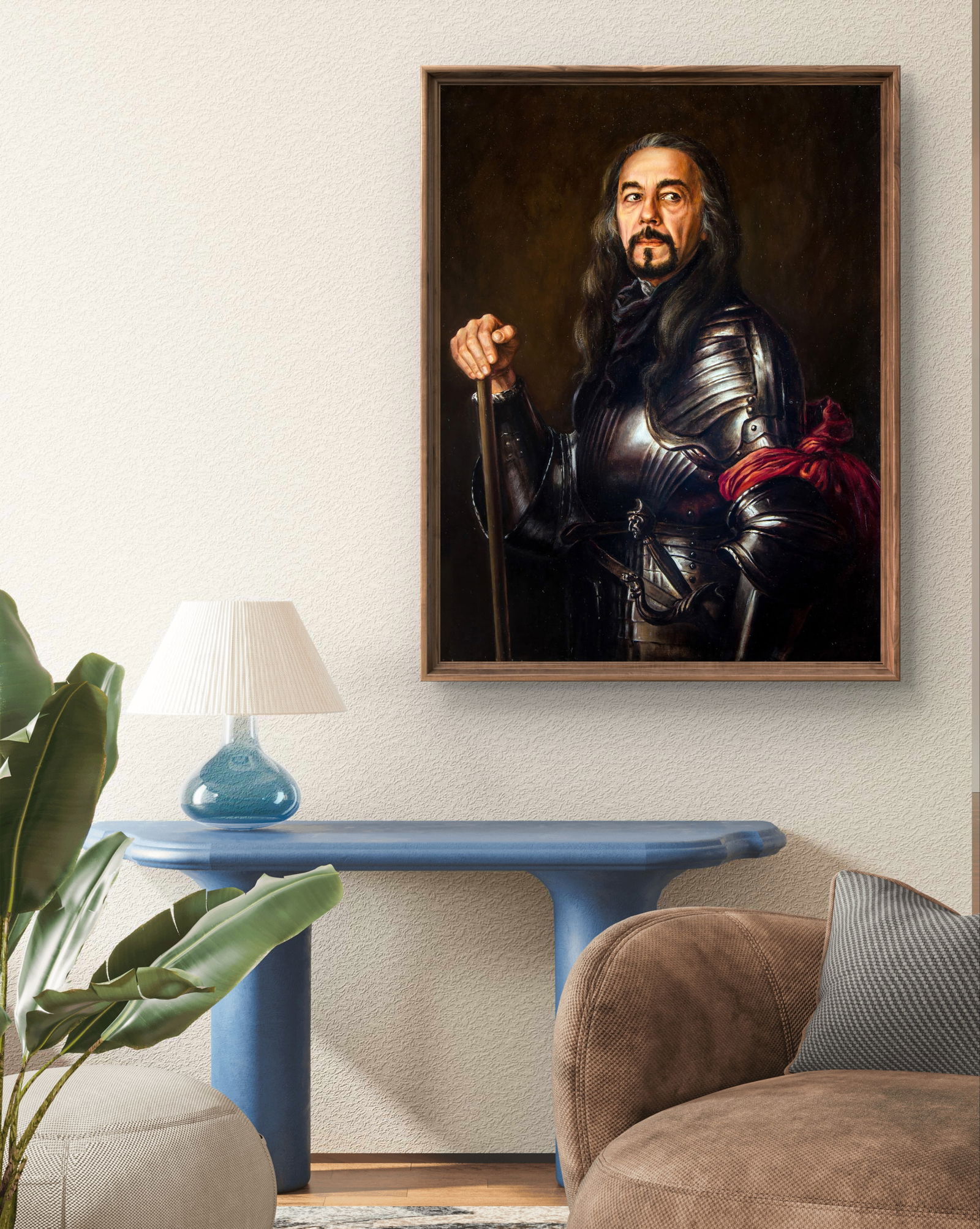 Oil painting Self-portrait in knight's armor Valeriy Bulat - 3