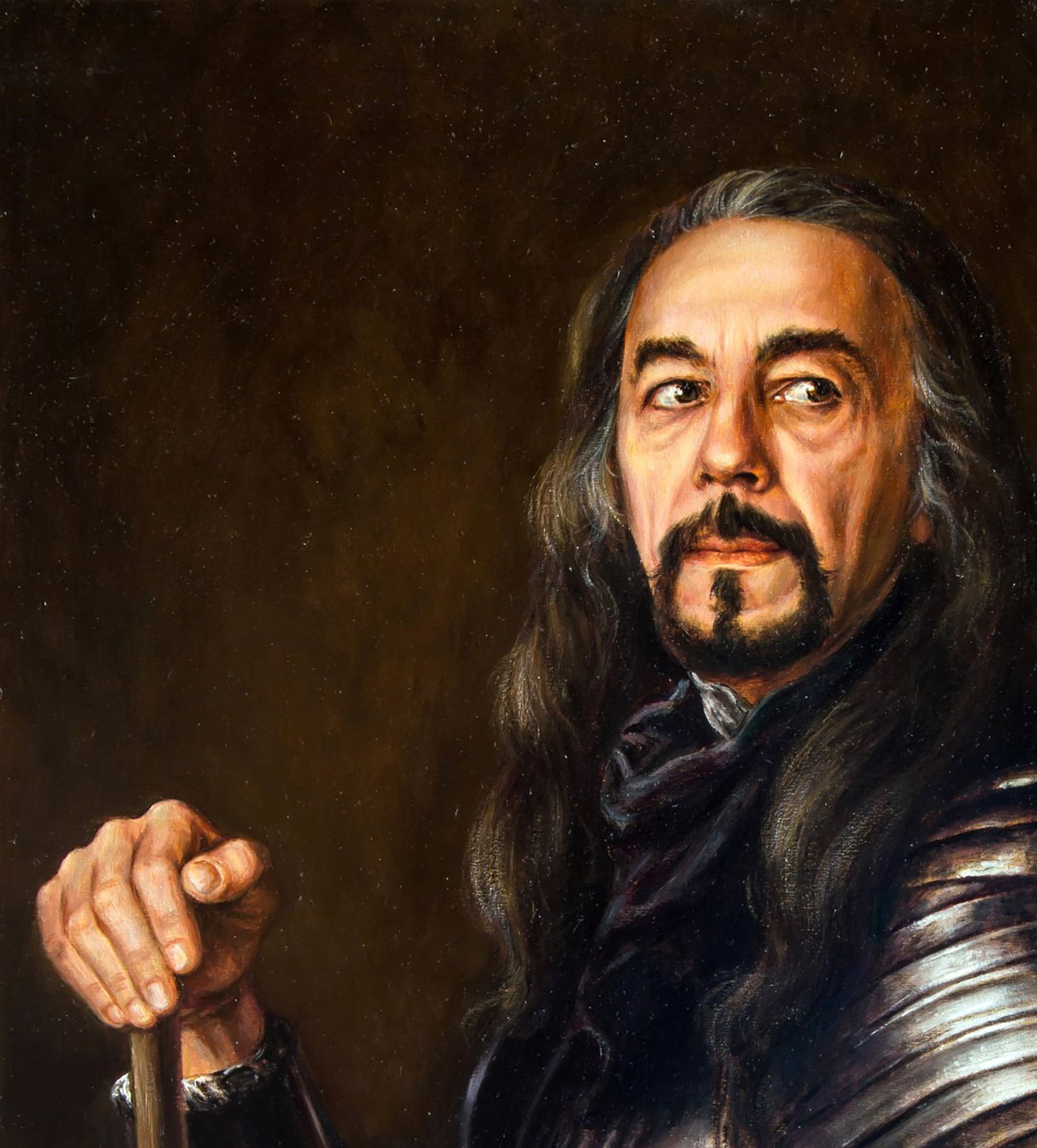 Oil painting Self-portrait in knight's armor Valeriy Bulat - 4