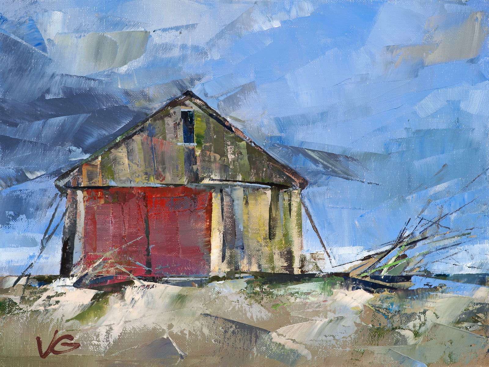 Oil painting Seasonal wind Volodymyr Gluhomanyuk: Title: Oil painting Seasonal wind Volodymyr Gluhomanyuk Description: 4GLUX Painter: Volodymyr Gluhomanyuk Size: 30x70 cm/11.81x27.55 inches Components: oil, canvas Original painting CONDITION: