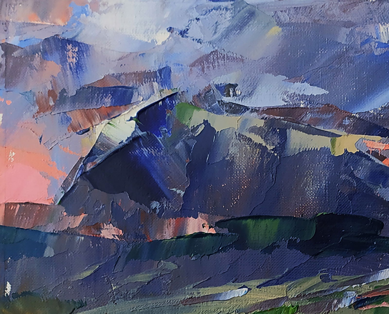 Oil painting Mountain sunset Volodymyr Gluhomanyuk - 3