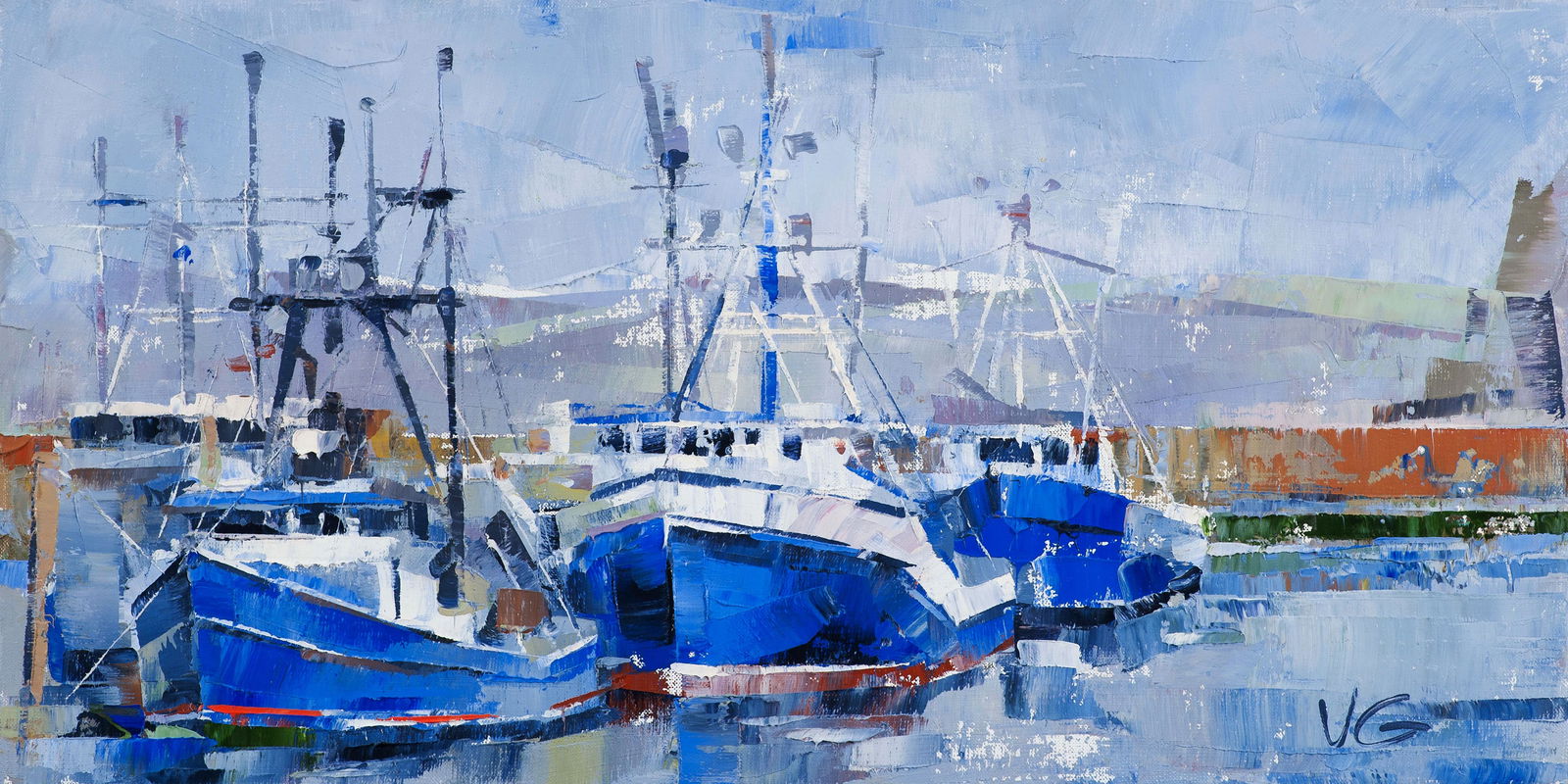 Oil painting Seagulls Volodymyr Gluhomanyuk: Title: Oil painting Seagulls Volodymyr Gluhomanyuk Description: 9GLUX Painter: Volodymyr Gluhomanyuk Size: 35x70 cm/13.77x27.55 inches Components: oil, canvas Original painting CONDITION: excellent