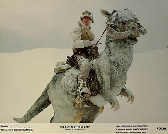 Star Wars The Empire Strikes Back - Original 1980 Cinema Lobby Card: 1981: DescriptionTitle: Star Wars The Empire Strikes Back - Original 1980 Cinema Lobby Card: 1981Description: Star Wars: The Empire Strikes Back - Original 1980 Lobby Card Features Luke Skywalker on his Tau