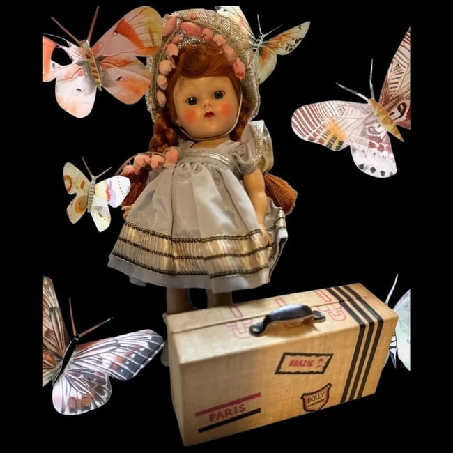 VOGUE Strung Ginny Doll ~Precious~ w/ luggage #Vogue #VogueGinnyDoll: Original stunning near mint strung Vogue Ginny doll NO ODOR and my home is smoke-free. Please read description and condition of doll and outfit below and look at all of the photos as they are an impor