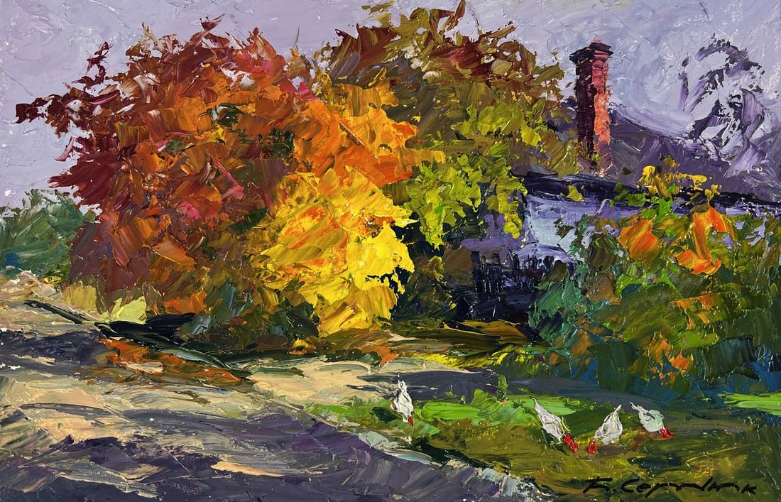 Oil painting An autumn day in the countryside Boris Serdyuk - 3