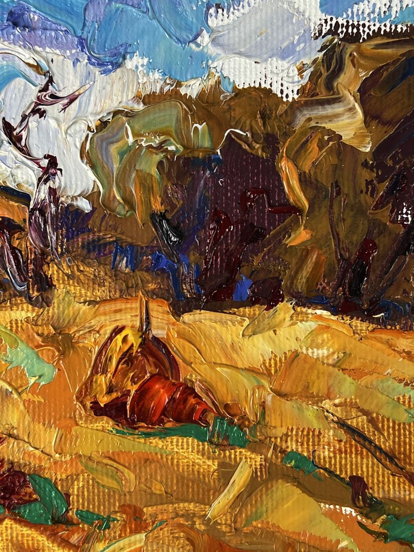 Oil painting Autumn haystacks in a field Oleksiy Ivanyuk - 6