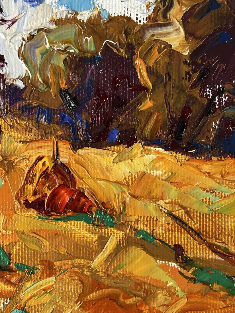 Oil painting Autumn haystacks in a field Oleksiy Ivanyuk - 7
