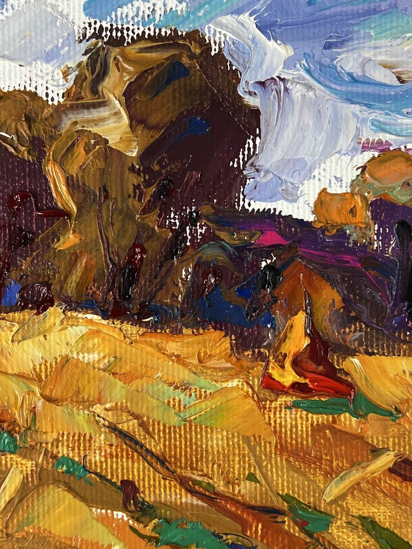 Oil painting Autumn haystacks in a field Oleksiy Ivanyuk - 9