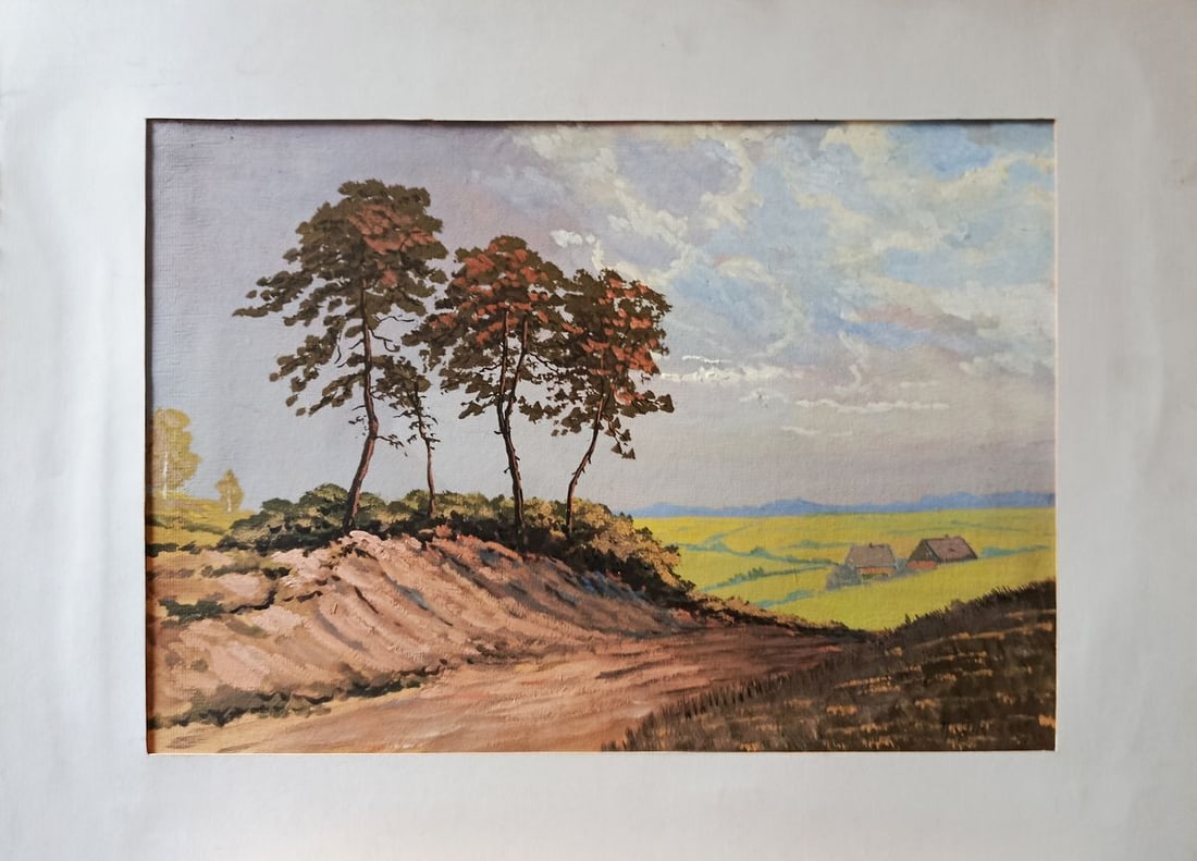 Oil painting The road to the village Unknown artist - 2