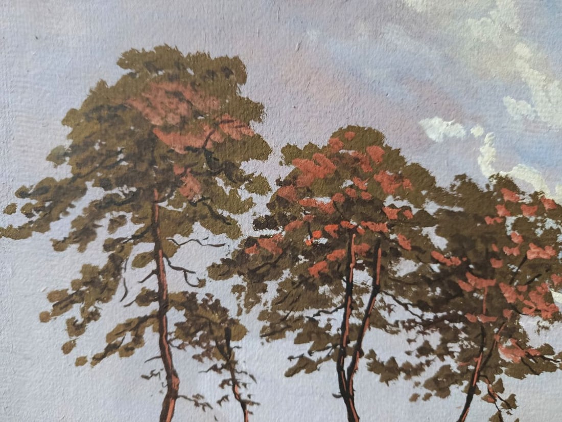 Oil painting The road to the village Unknown artist - 6