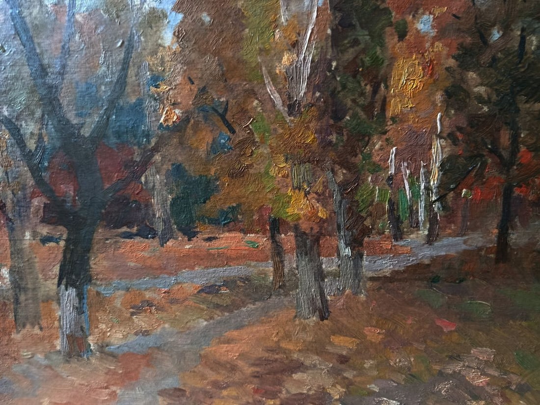Oil painting Autumn forest path Unknown artist - 2
