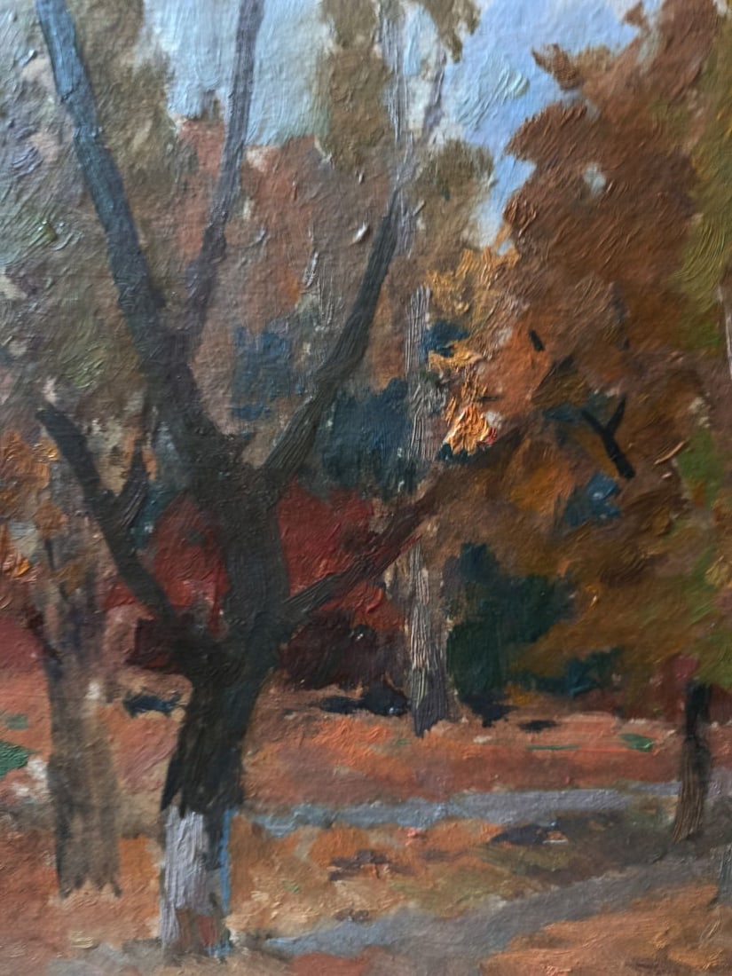 Oil painting Autumn forest path Unknown artist - 3