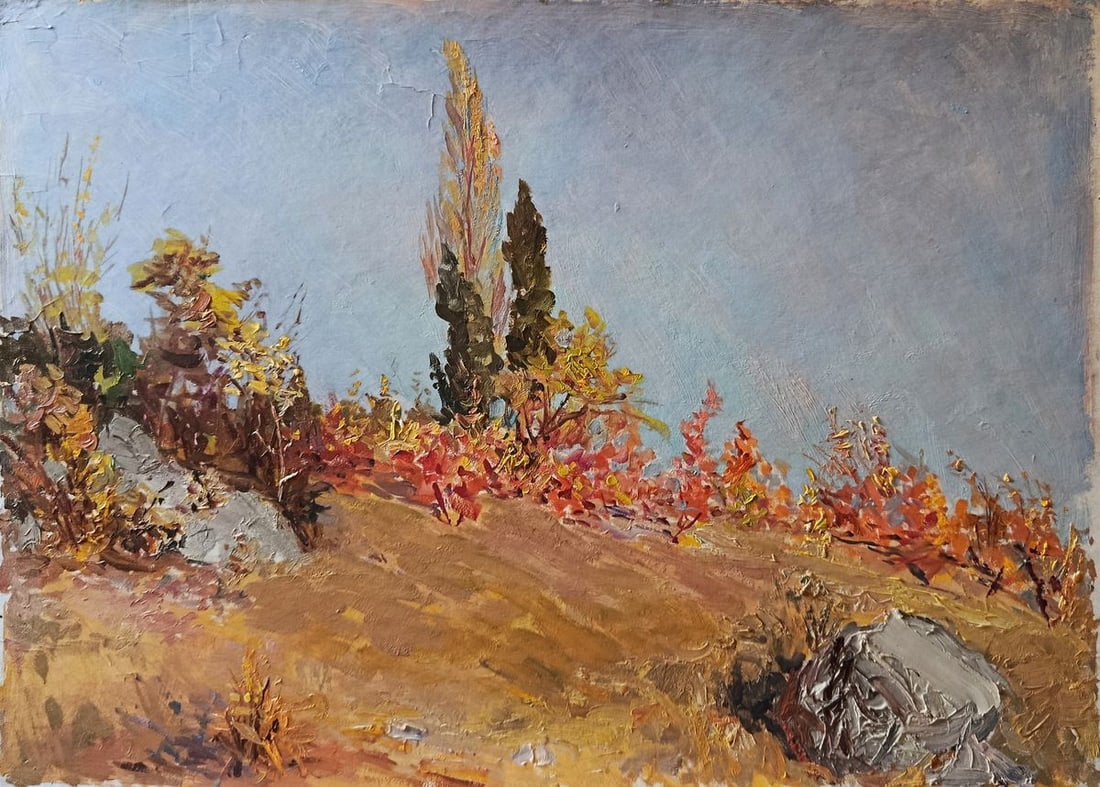 Oil painting In the autumn meadows Yakov Basov (1 of 10)