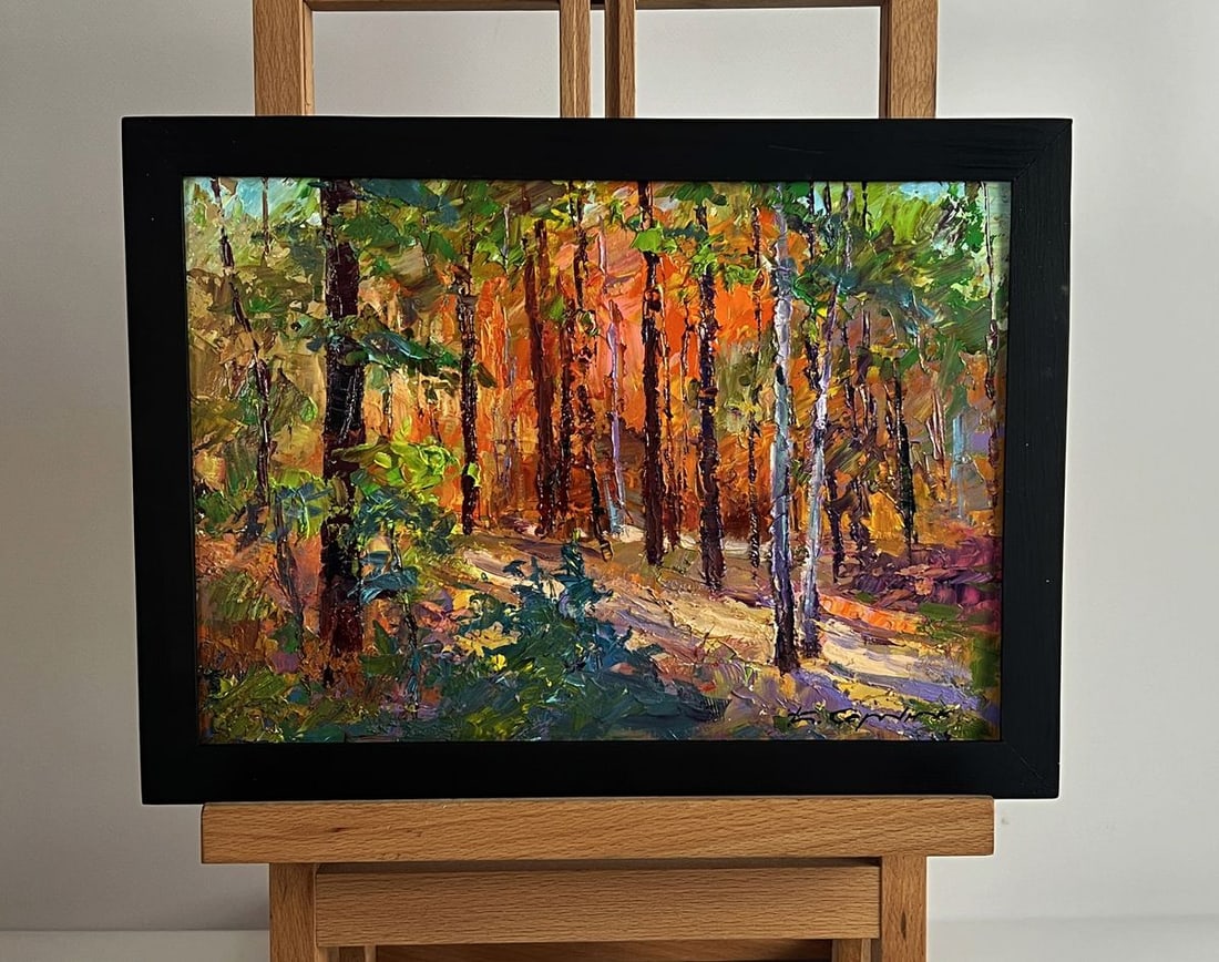 Oil painting Autumn in the forest Boris Serdyuk: Title: Oil painting Autumn in the forest Boris Serdyuk Description: No.AAA6030 *** ABOUT THIS PAINTING *** * TITLE: "Autumn in the forest" * ARTISTS: Serdyuk Boris Petrovich * SIZE: 21x30 cm/8.26x11.8
