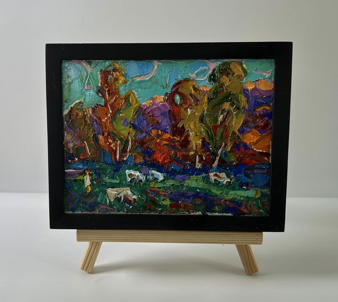 Oil painting Evening forest Oleksiy Ivanyuk: Title: Oil painting Evening forest Oleksiy Ivanyuk Description: No.AAA5641The Oil painting Canvas titled “Evening forest” invites the viewer into a scene where nature transitions into its twil