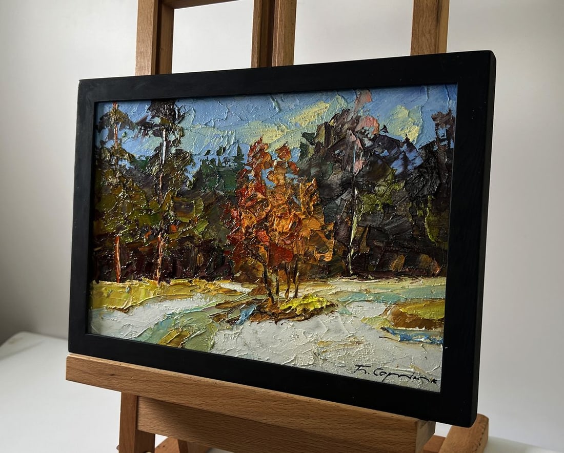 Oil painting The first snow fell Boris Serdyuk - 2