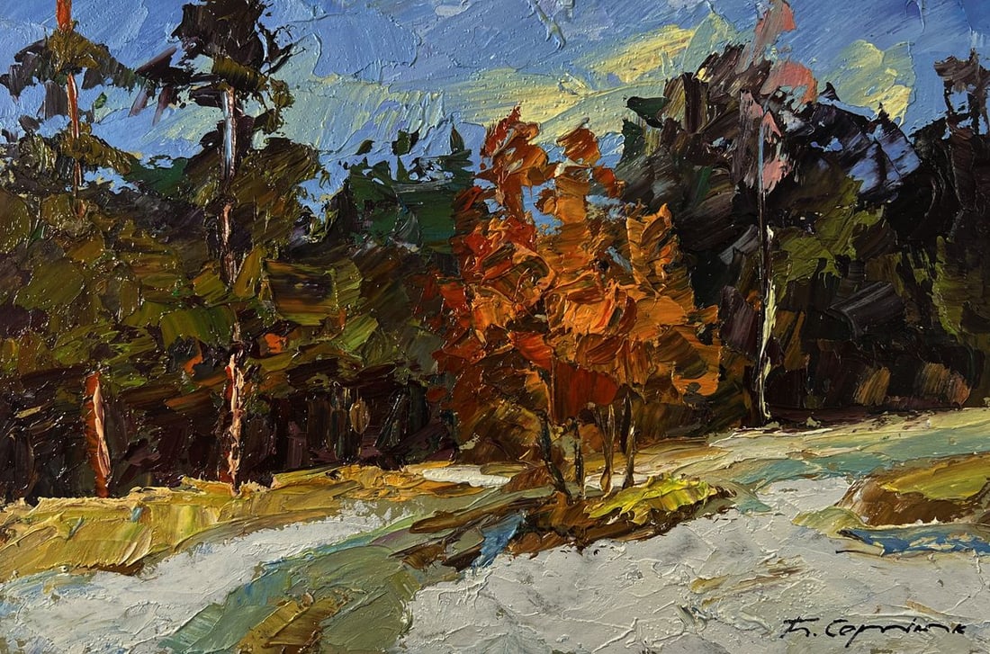 Oil painting The first snow fell Boris Serdyuk - 3