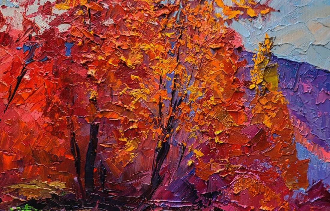 Oil painting Autumn is crimson Boris Serdyuk - 4