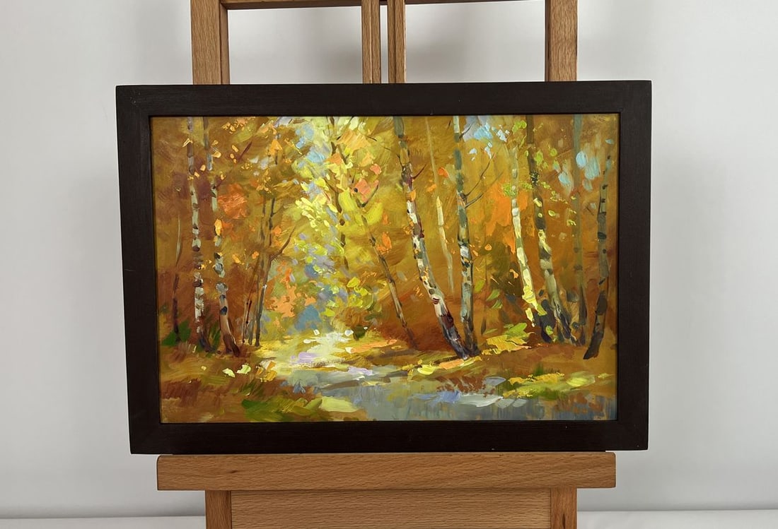 Oil painting Autumn birch grove Yuriy Suprunchuk (1 of 10)